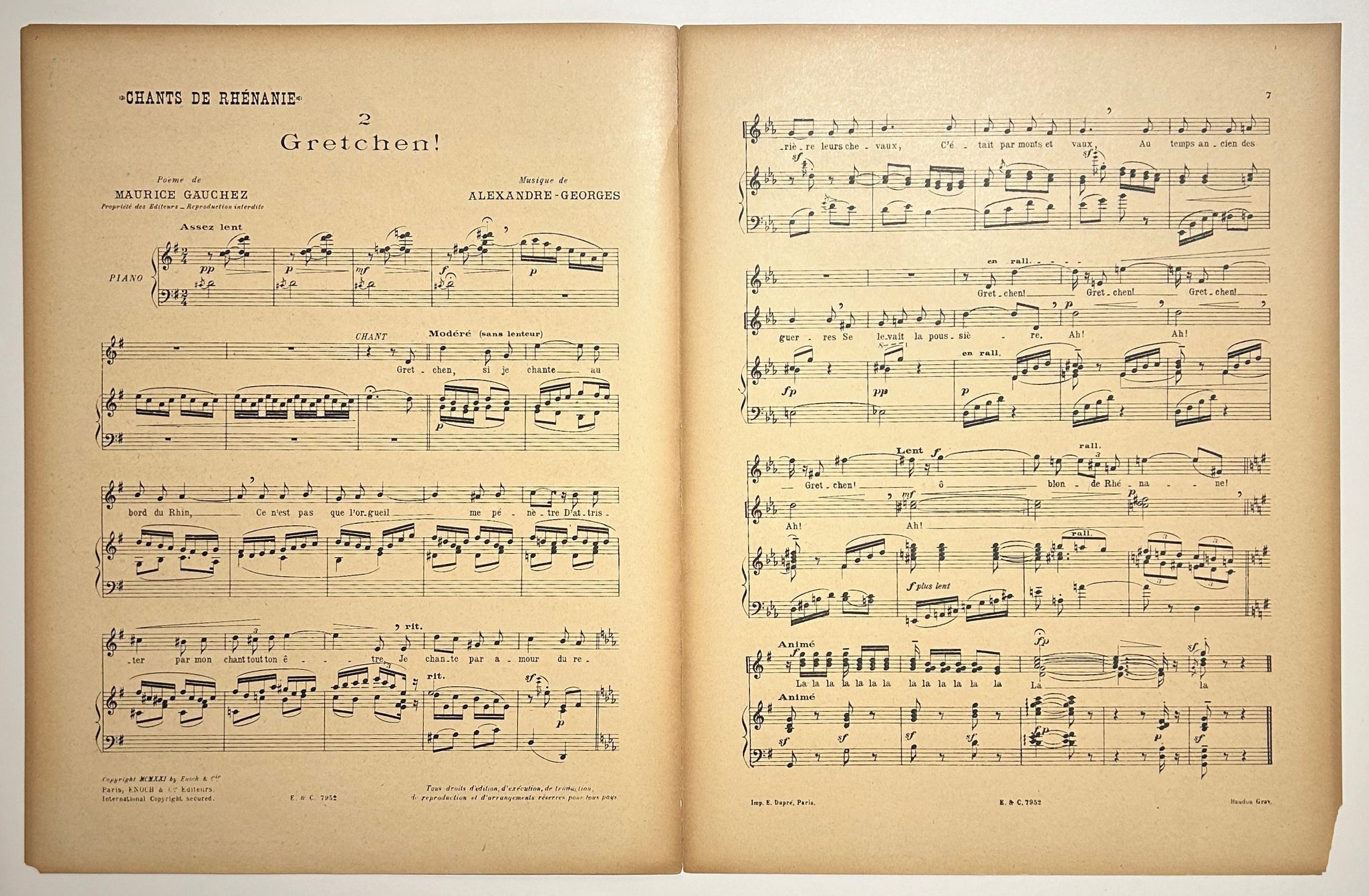 Chants de Rhénanie. Poème de Maurice Gauchez (n°2).