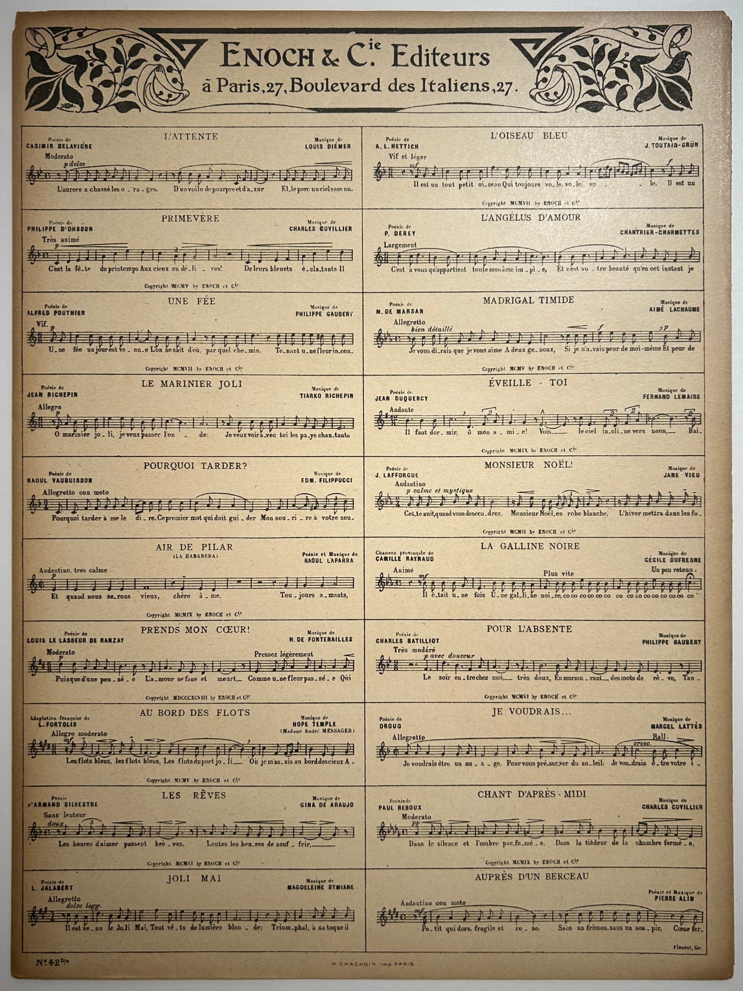 Chants de Flandre. Poème de Maurice Gauchez (n°4).