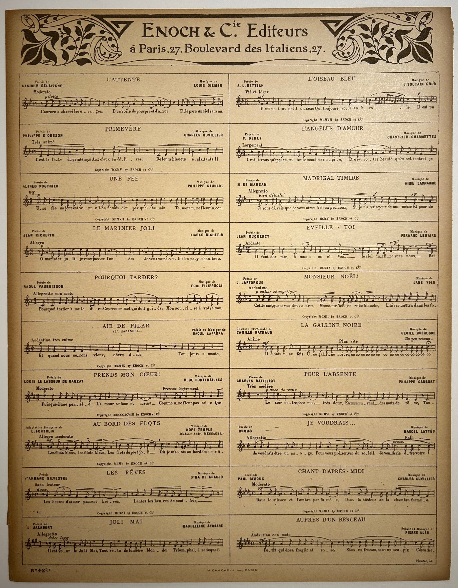 Chants de Wallonie. Poème de Maurice Gauchez (n°4).