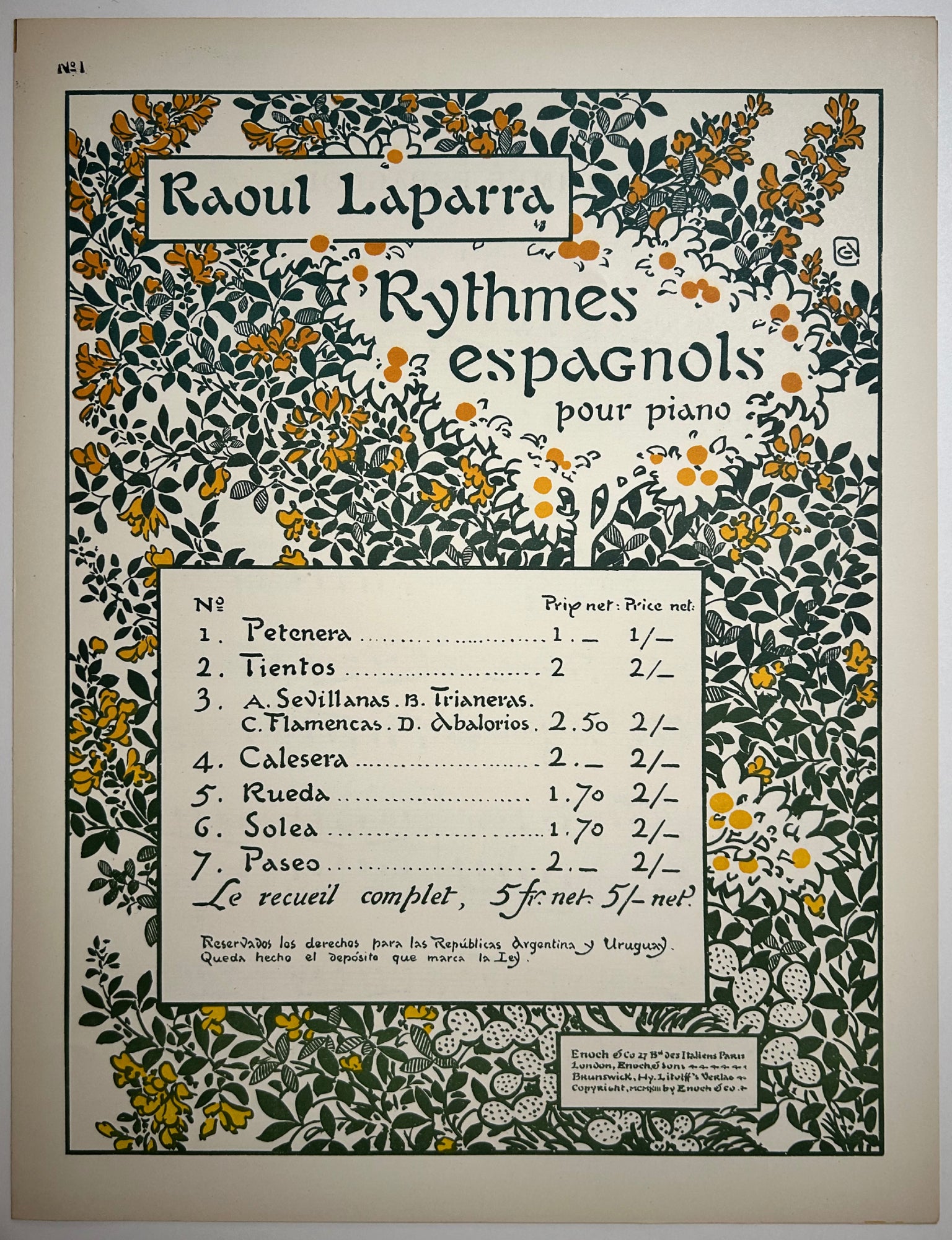 Rythmes espagnols, pour piano (n°1)
