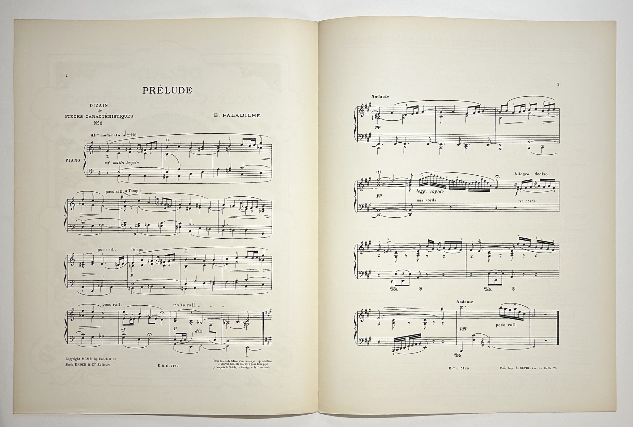 Dizain de pièces caractéristiques (Prélude).