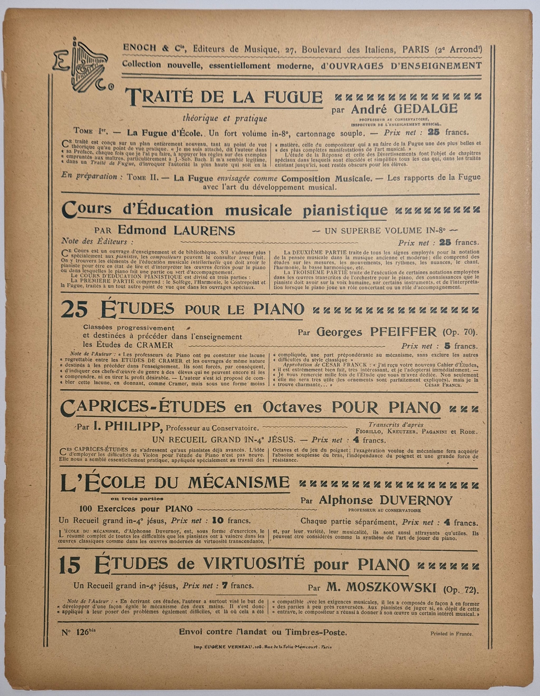 Passacaille pour piano.