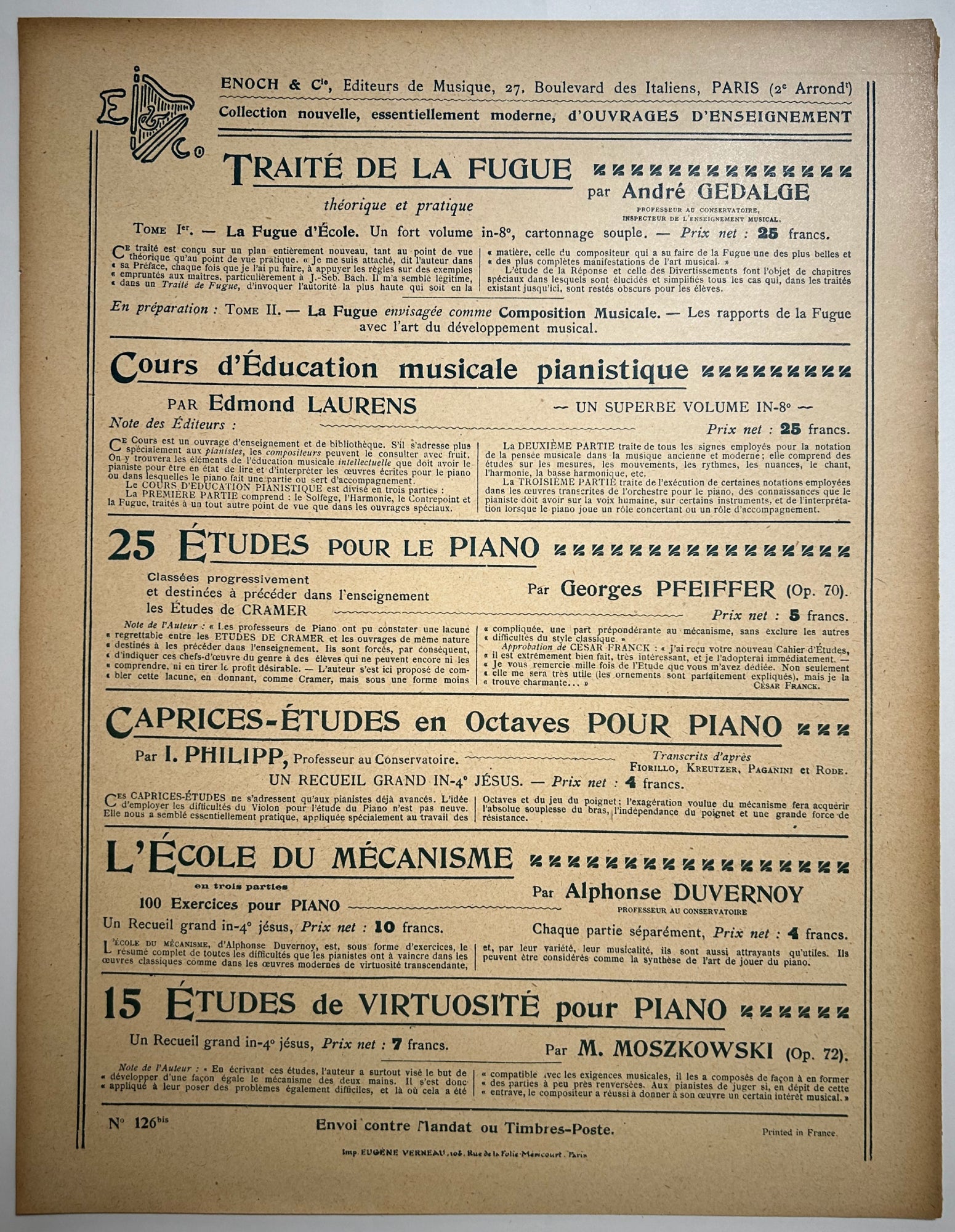 Passacaille pour piano.