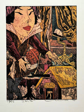 Charger l'image dans la galerie, HIRATSUKA Yuji. Sale. Estampe en couleurs signée.