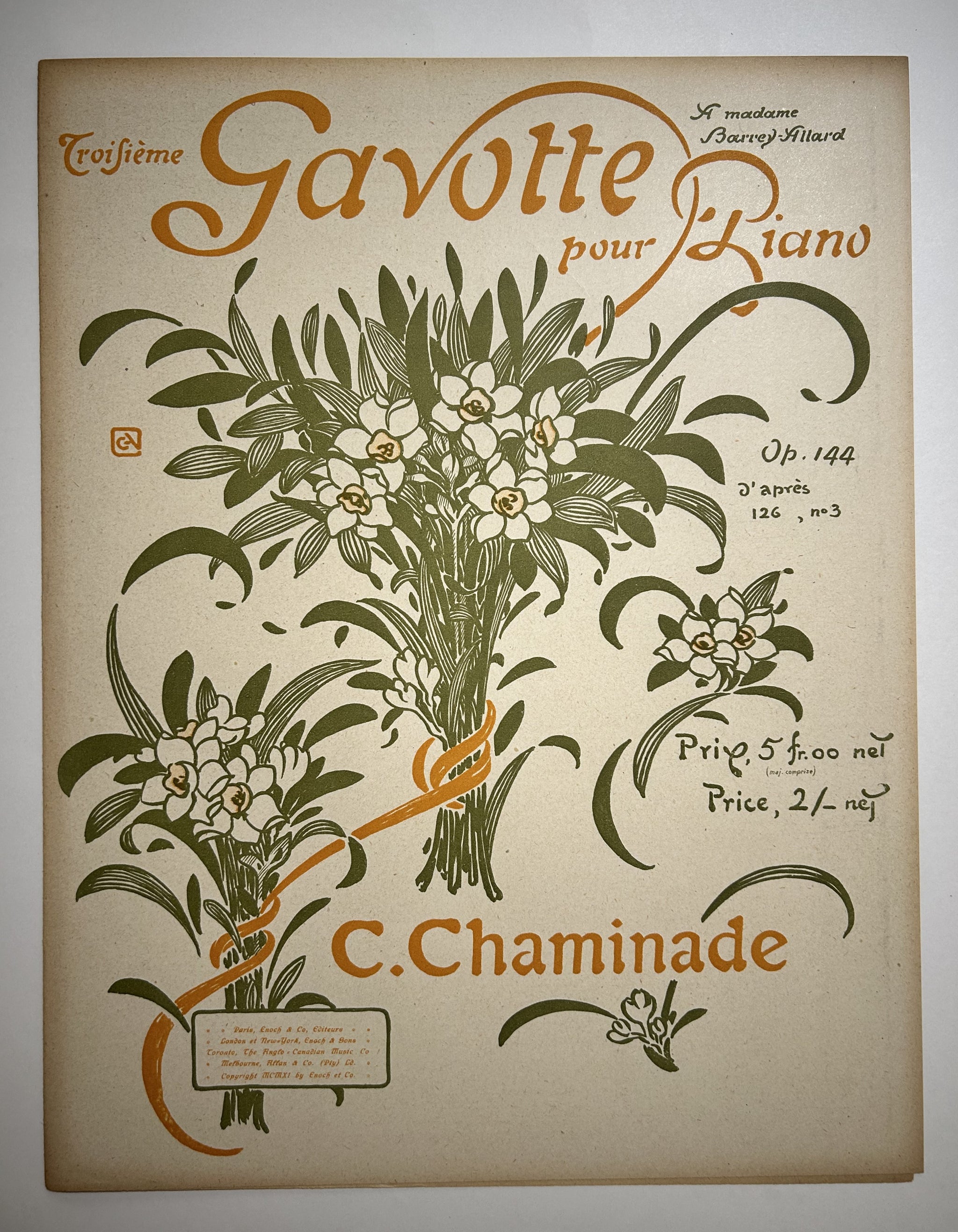 Troisième Gavotte pour Piano.