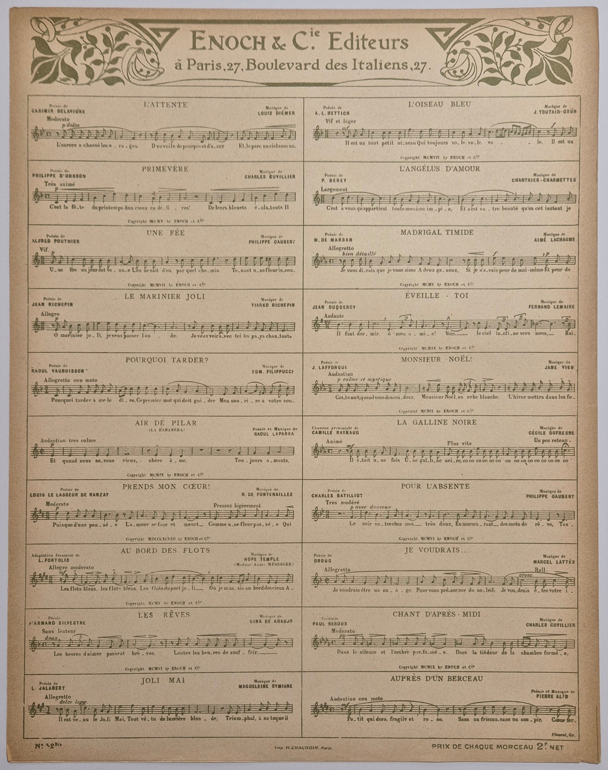 Chanson des gueux. Sept poèmes de Jean Richepin.