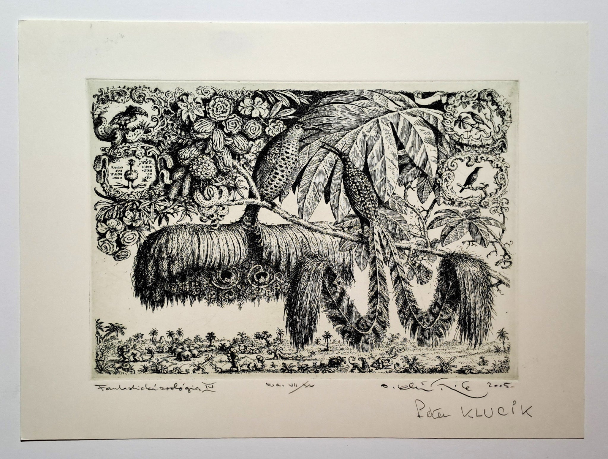 KLUCIK Peter. Fantastical bestiary. Gravure signée.