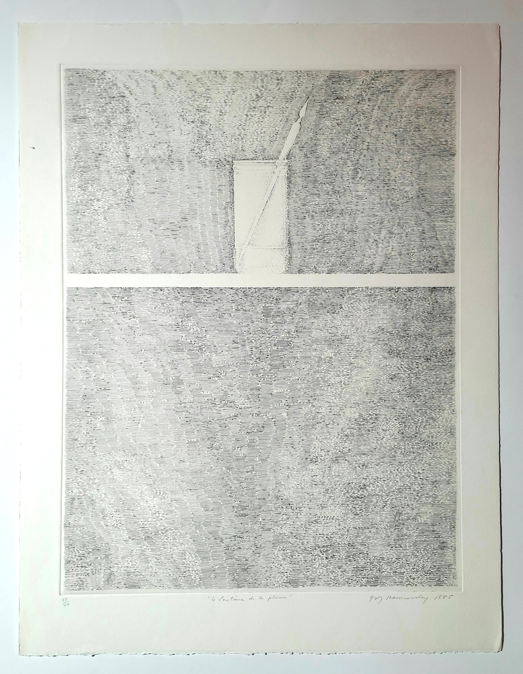 MASUROVSKY Gregory. Le fantôme de la plume. Gravure signée.