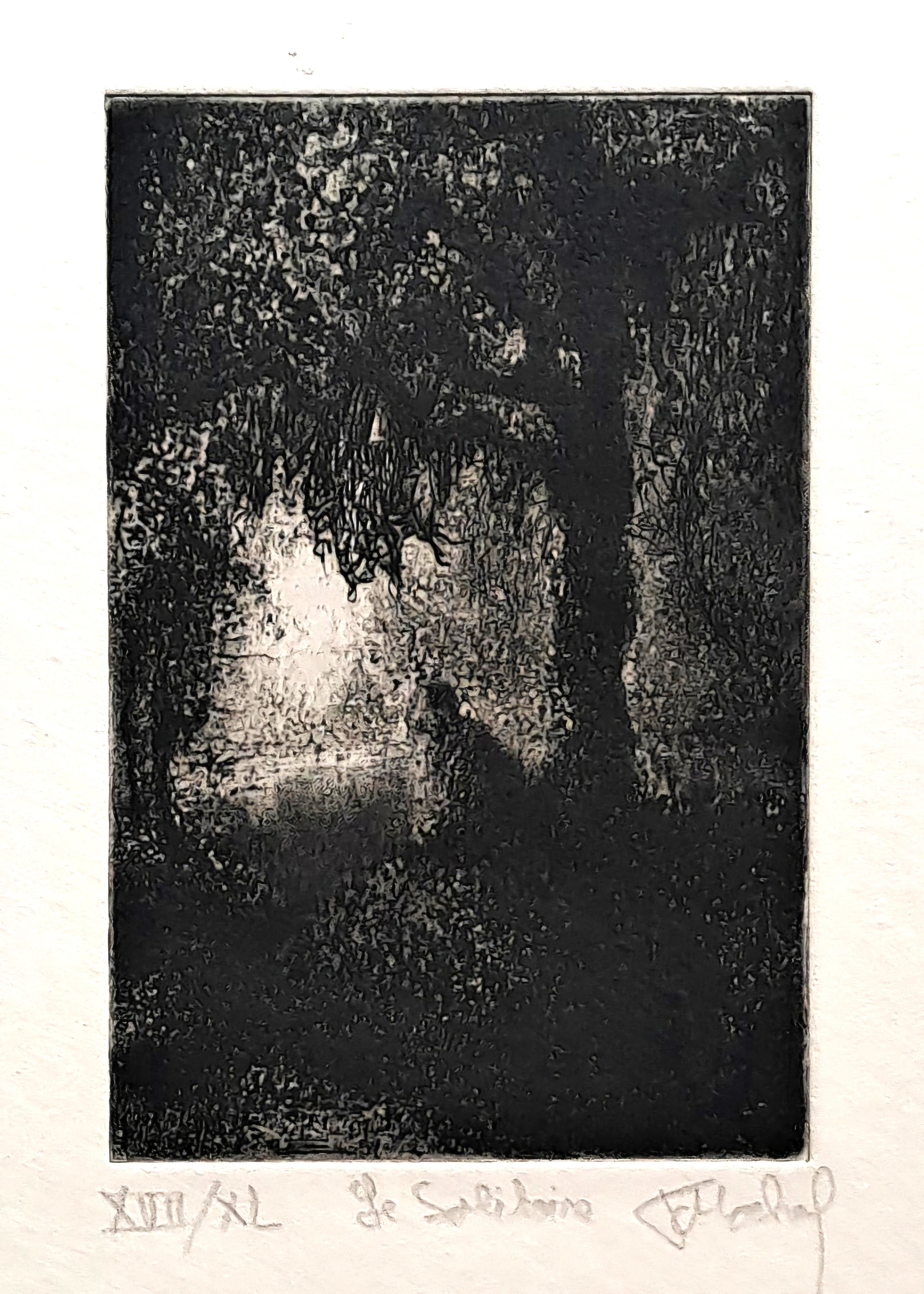 MOCKEL Francis. Le solitaire. Gravure signée.