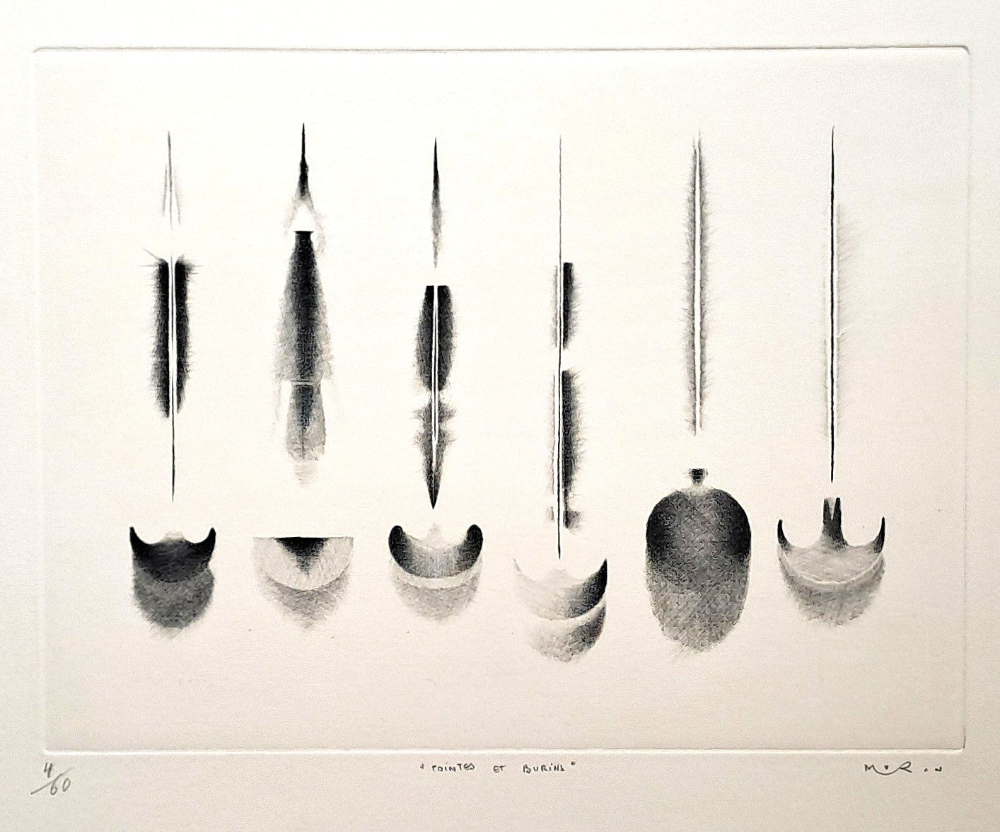 MURON Jacques. Pointes et burins. Gravure signée.