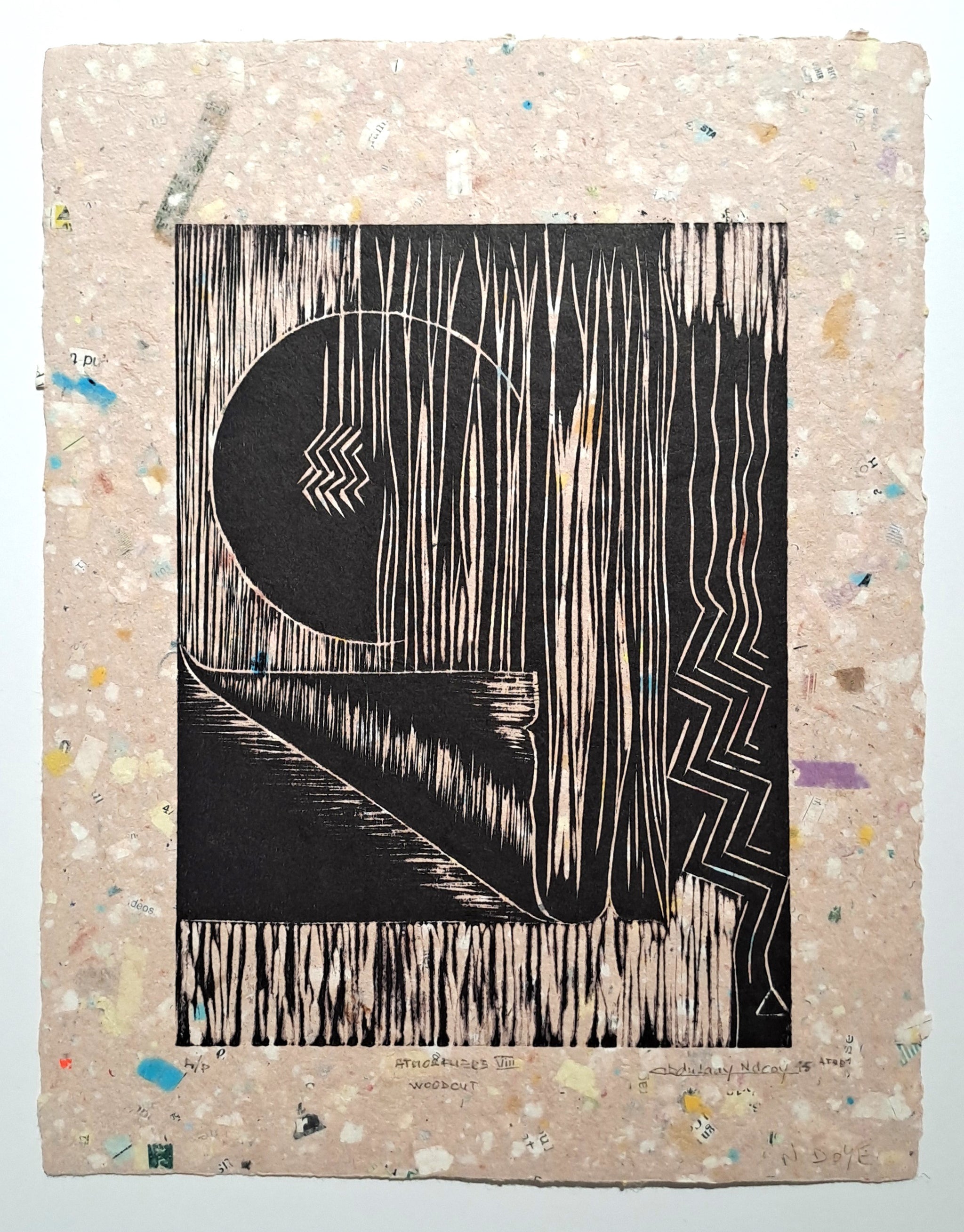 NDOYE Abdoulaye. Atmosphère. Gravure couleurs signée.