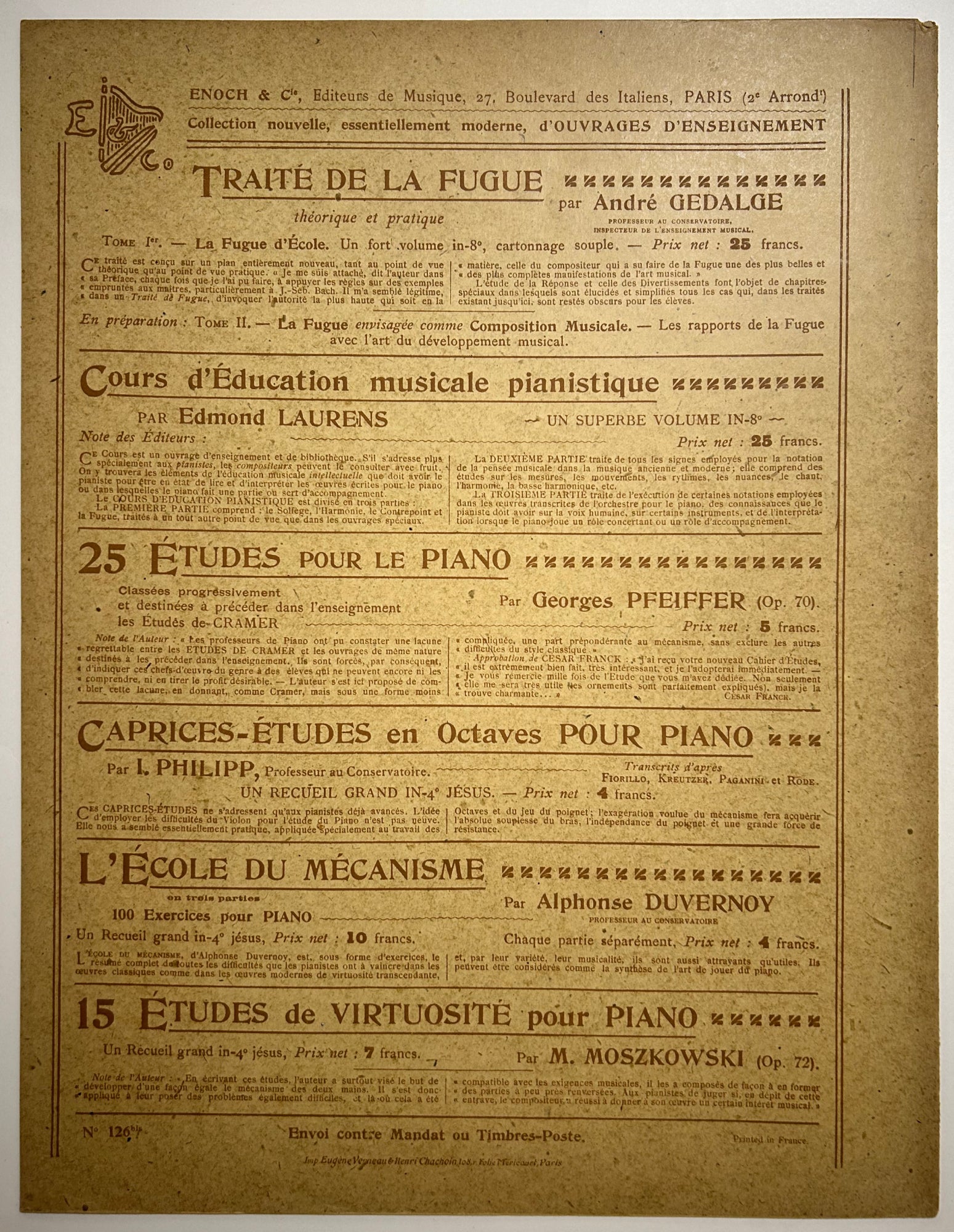 Six études de concert.
