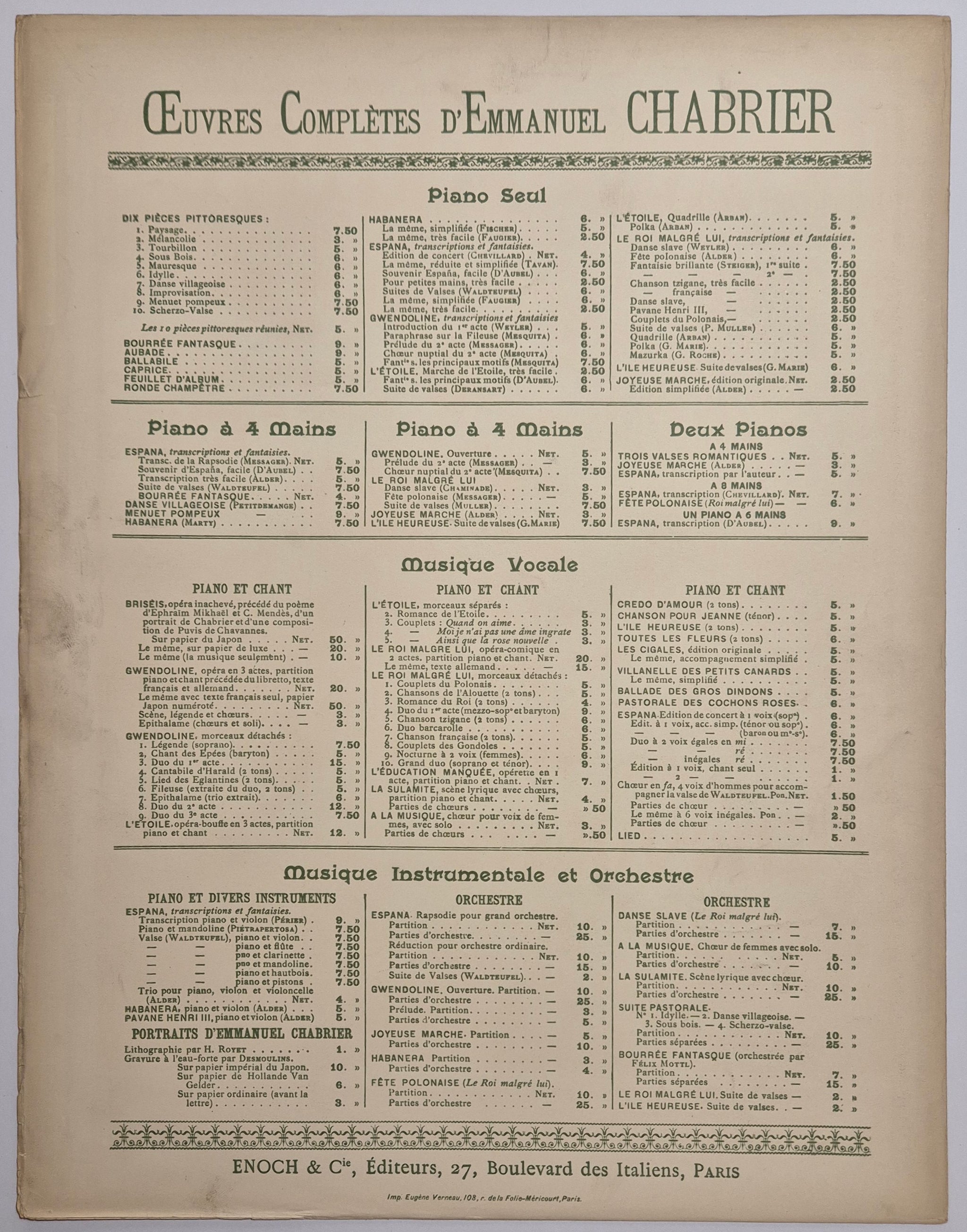 Le Chêne et le Roseau. Poème symphonique d'après la fable de La Fontaine.