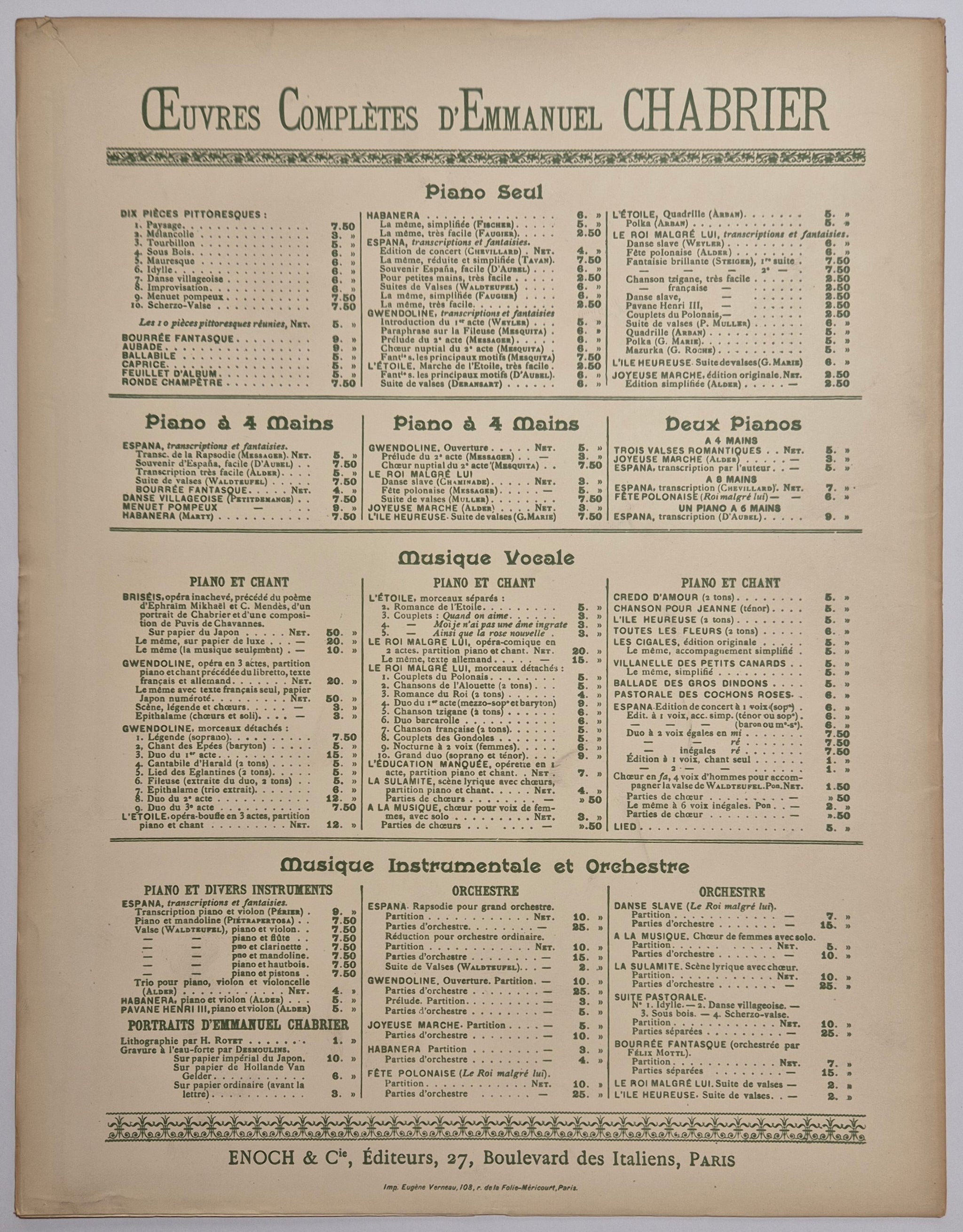 Le Chêne et le Roseau. Poème symphonique d'après la fable de La Fontaine.