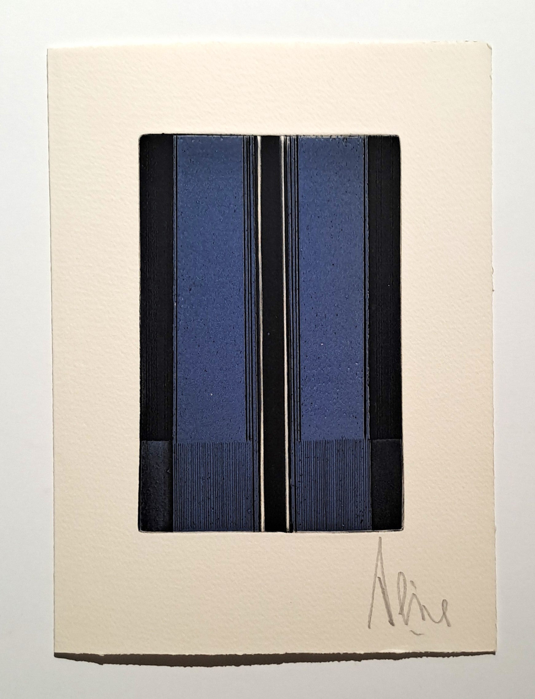 PEIRE Luc. Carte de voeux. Gravure signée.