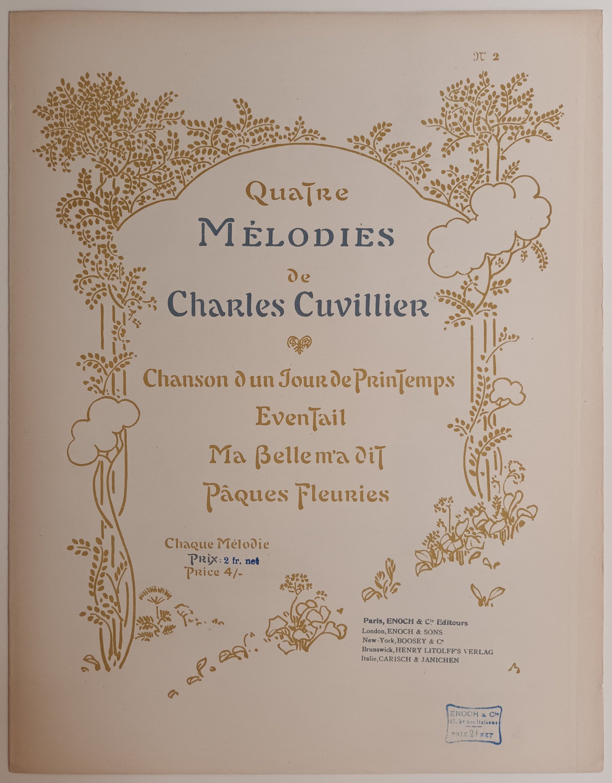 Quatre Mélodies (n°2 : Eventail).