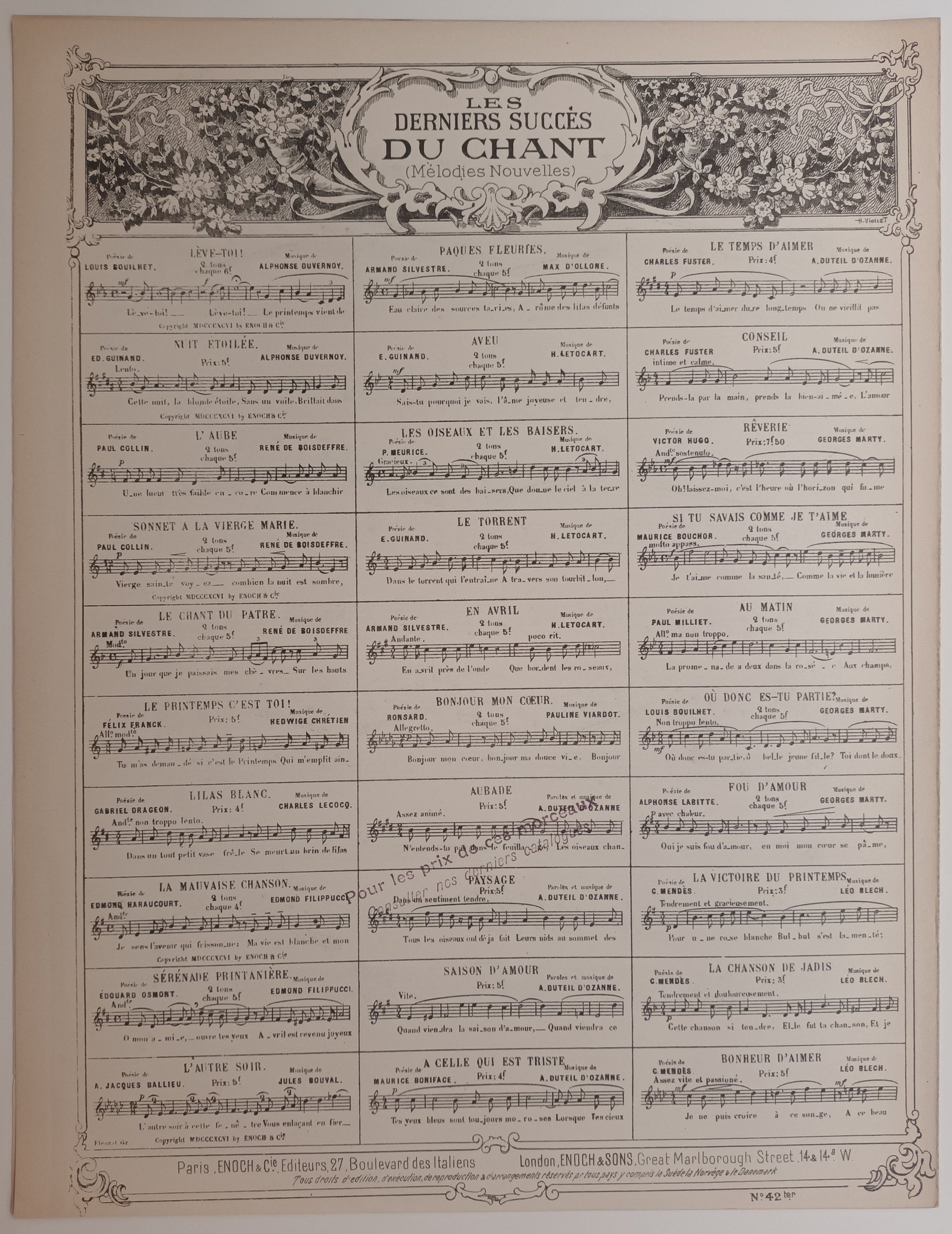 Quatre Mélodies (n°2 : Eventail).