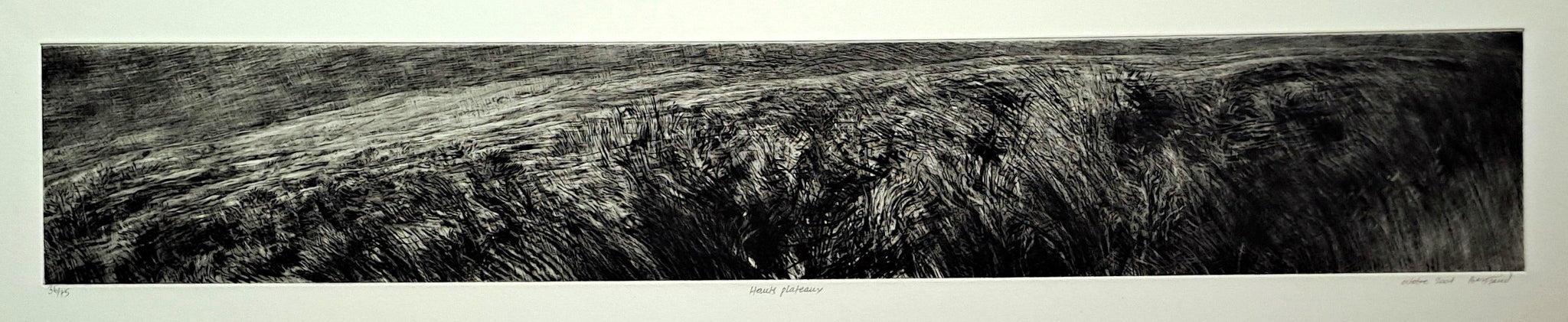 BERTRAND Henry. Hauts plateaux. Gravure signée.