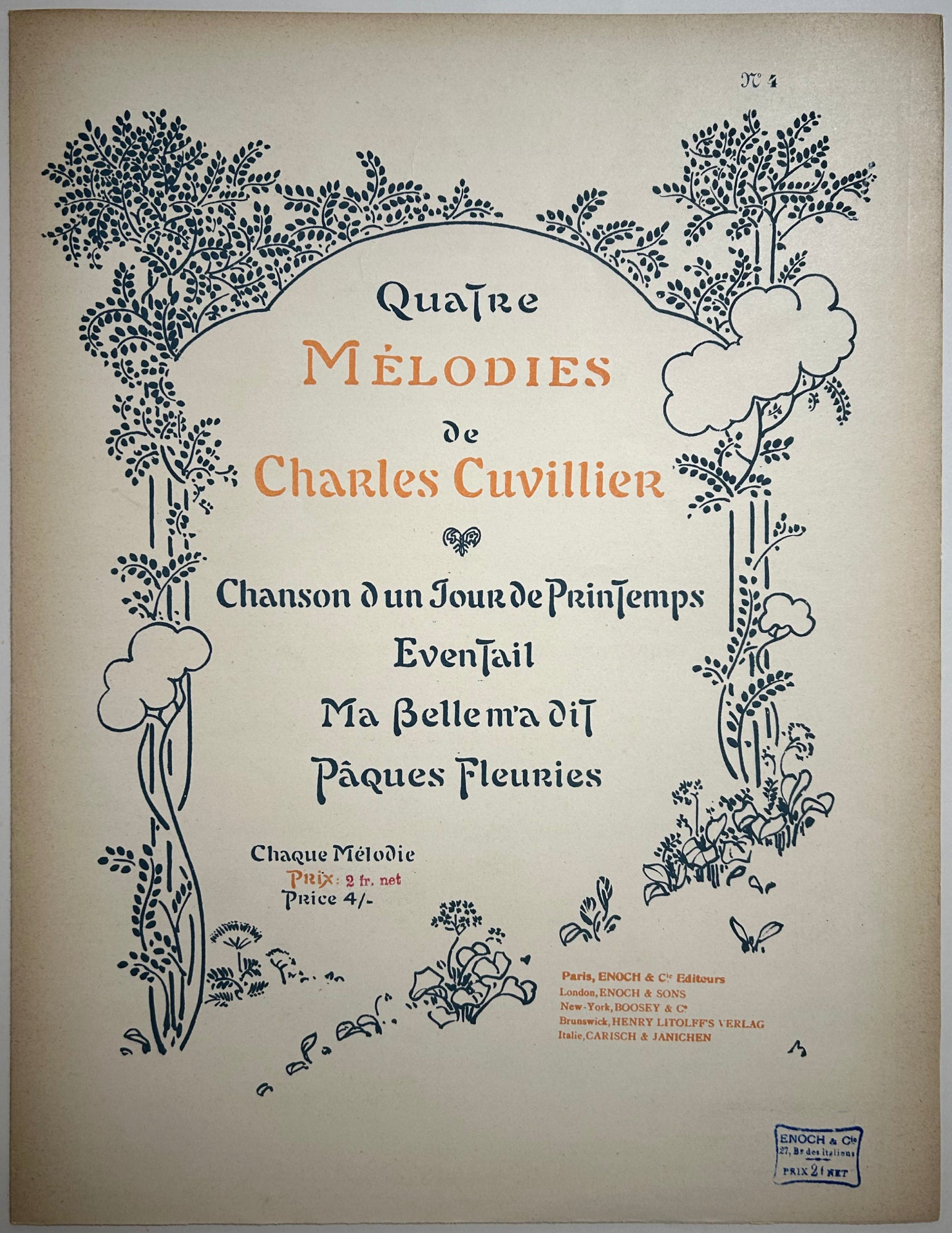 Quatre Mélodies (n°4 : Pâques Fleuries).