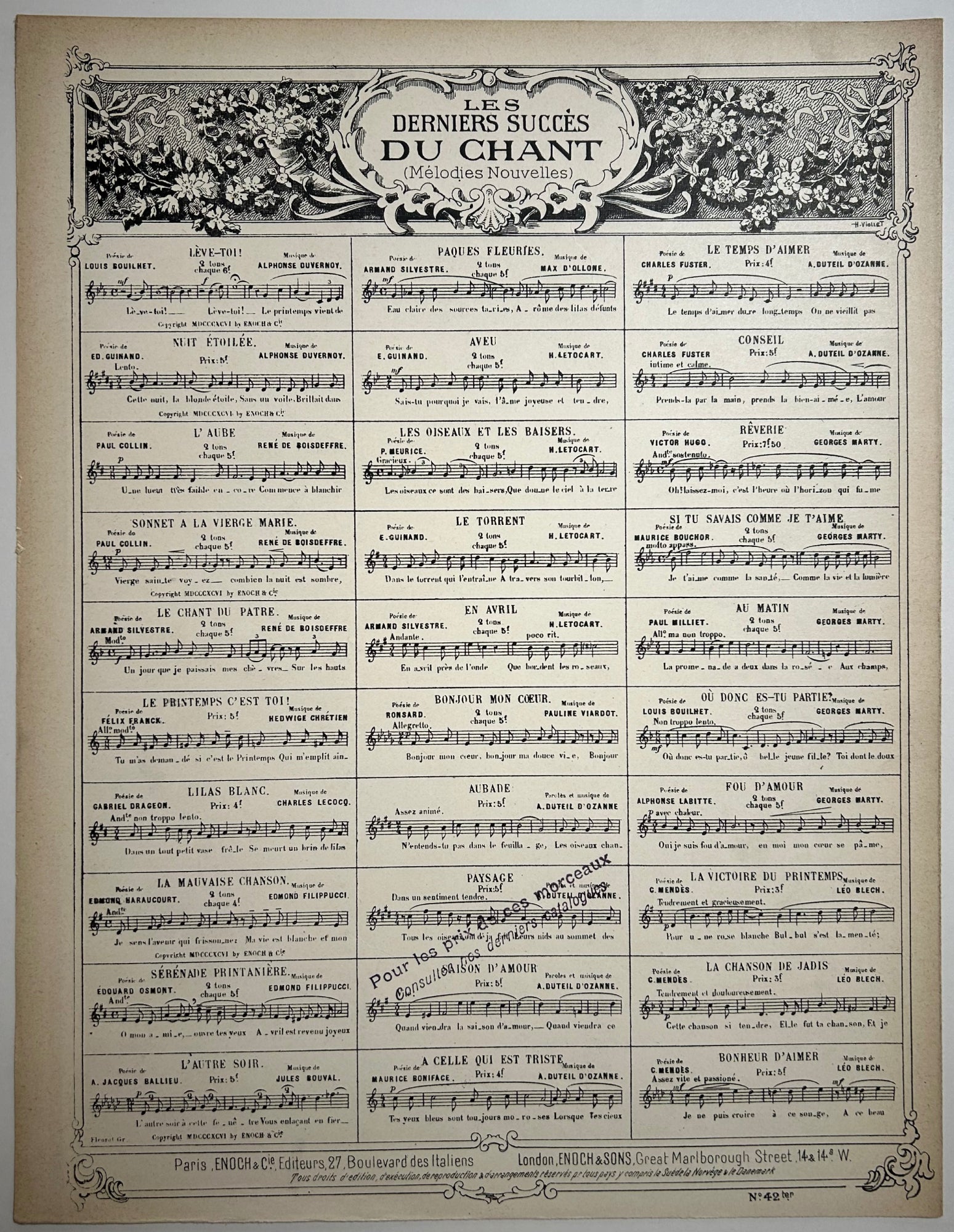 Quatre Mélodies (n°4 : Pâques Fleuries).