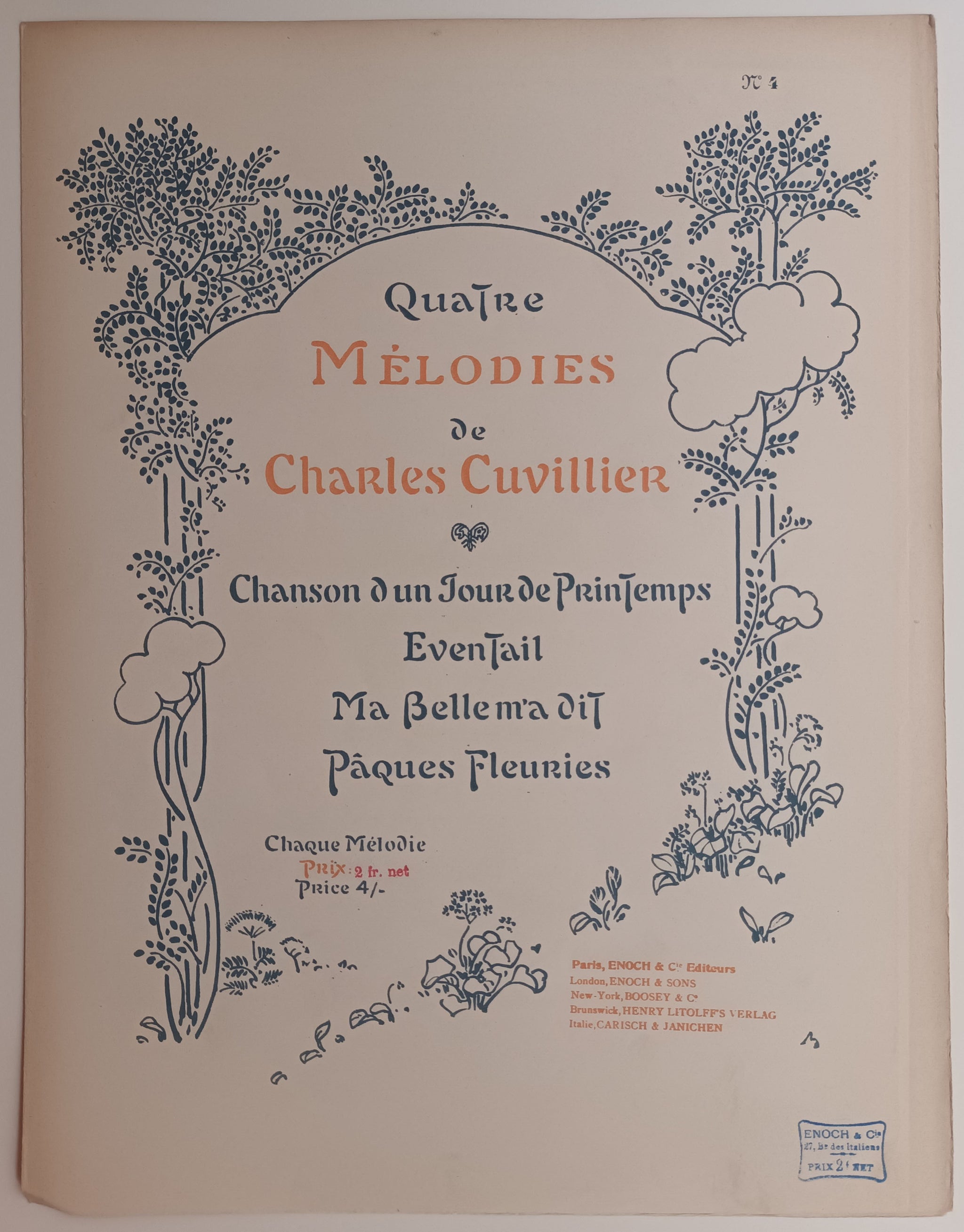 Quatre Mélodies (n°4 : Pâques Fleuries).