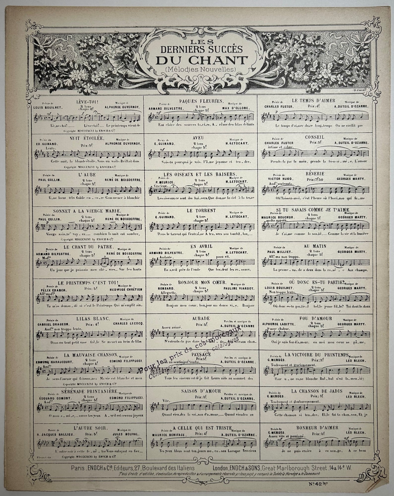 Quatre Mélodies (n°4 : Pâques Fleuries).