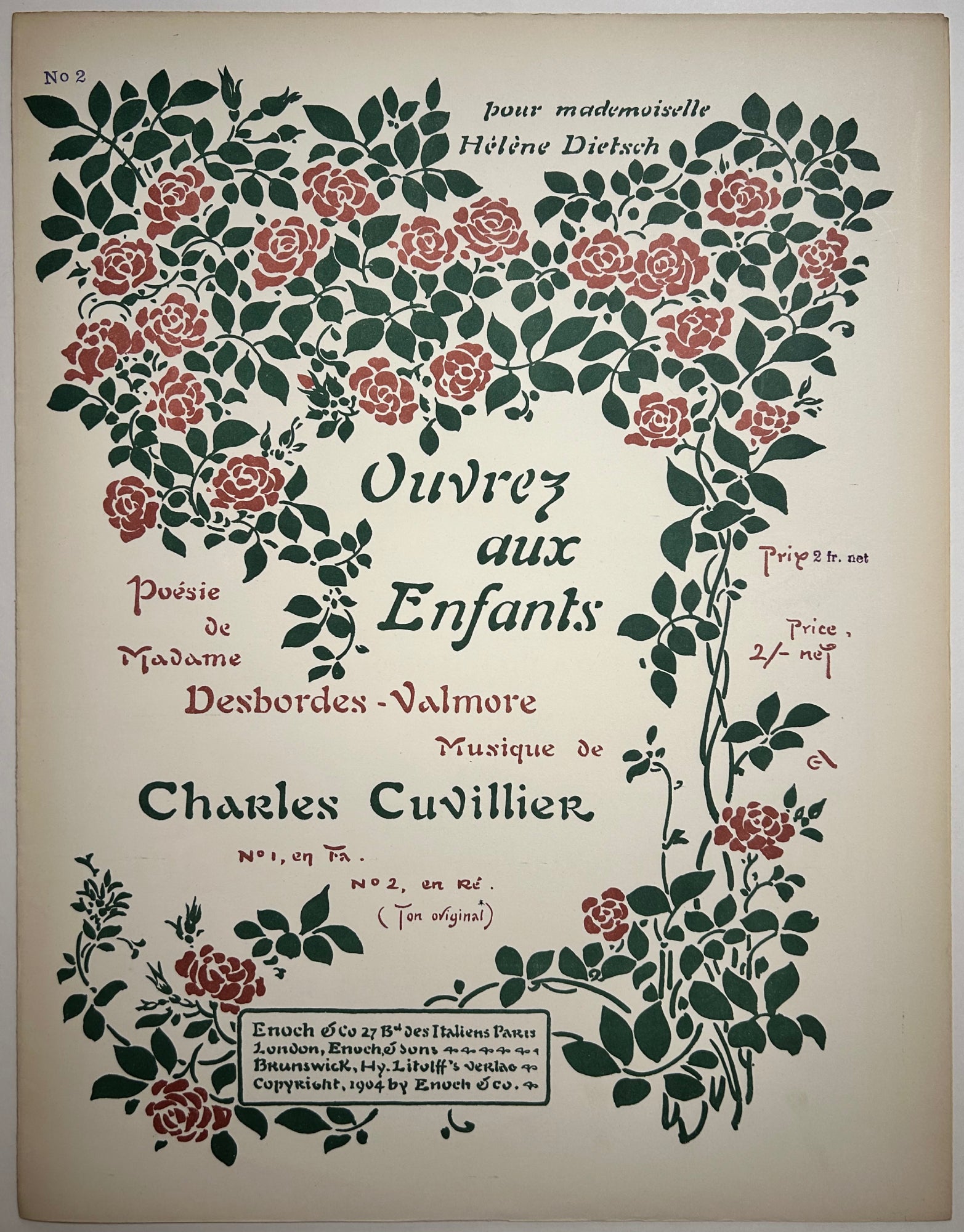 Ouvrez aux Enfants. Poésie de Madame Desbordes-Valmore (n°2).