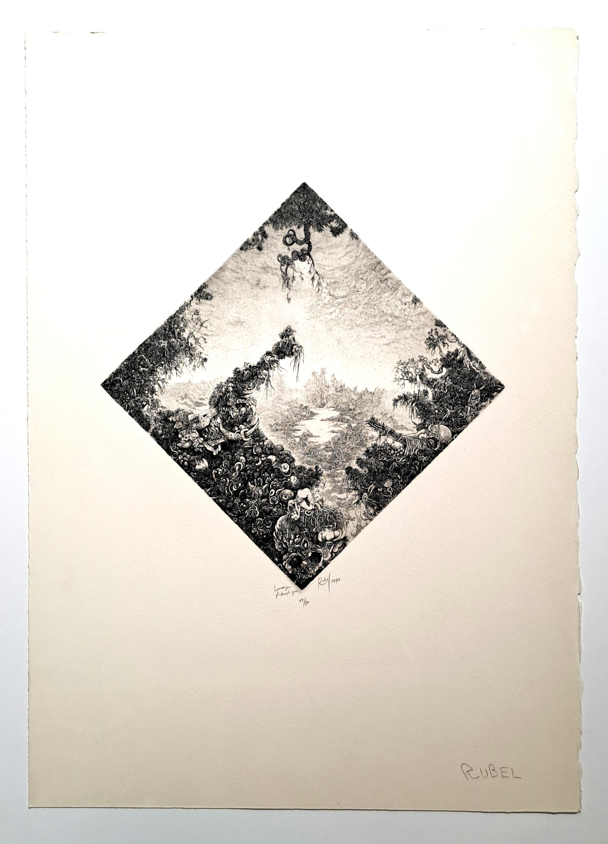 RUBEL Georges. Losange philosophique. Gravure signée.