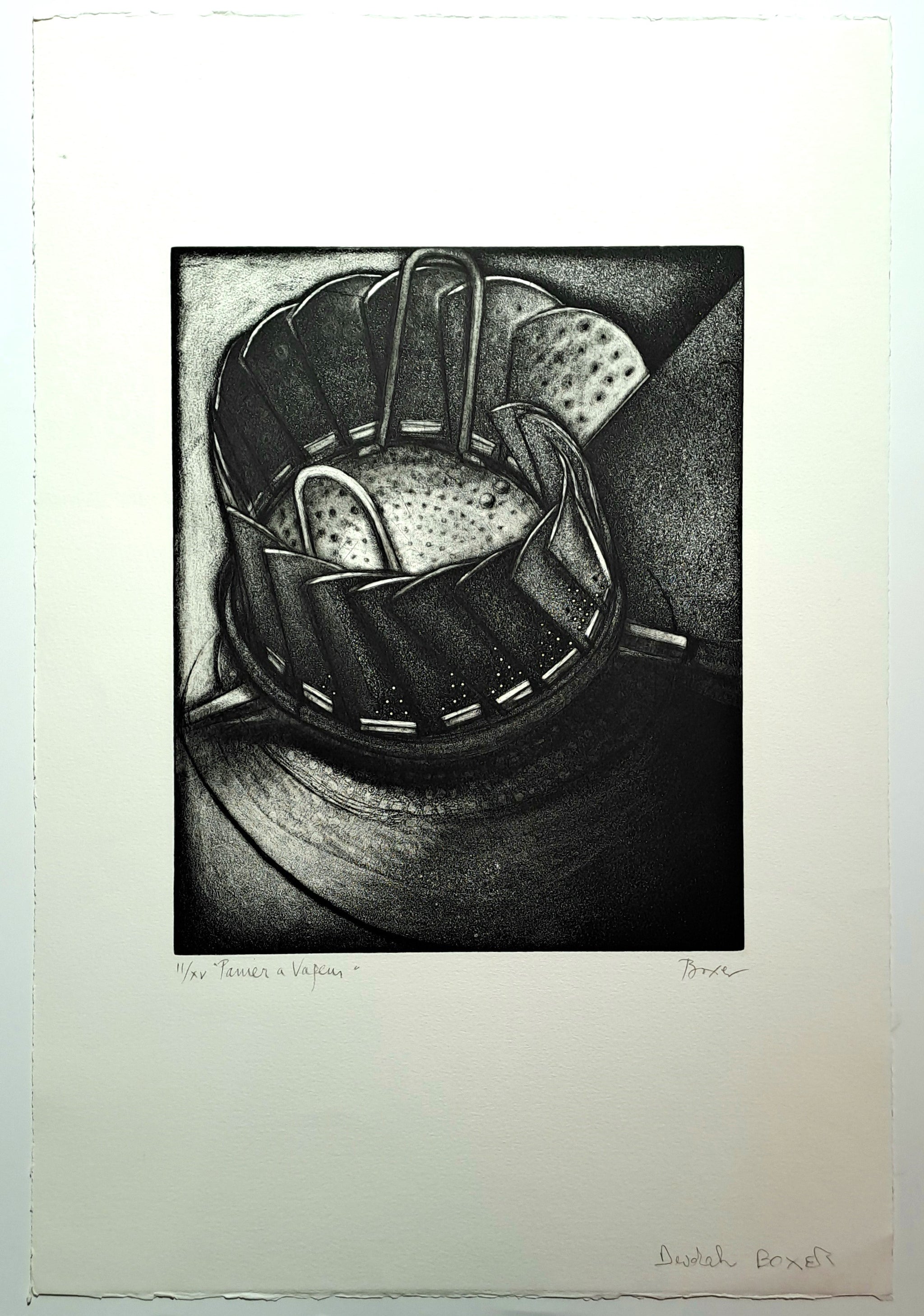 BOXER Devorah. Panier à vapeur. Gravure signée.