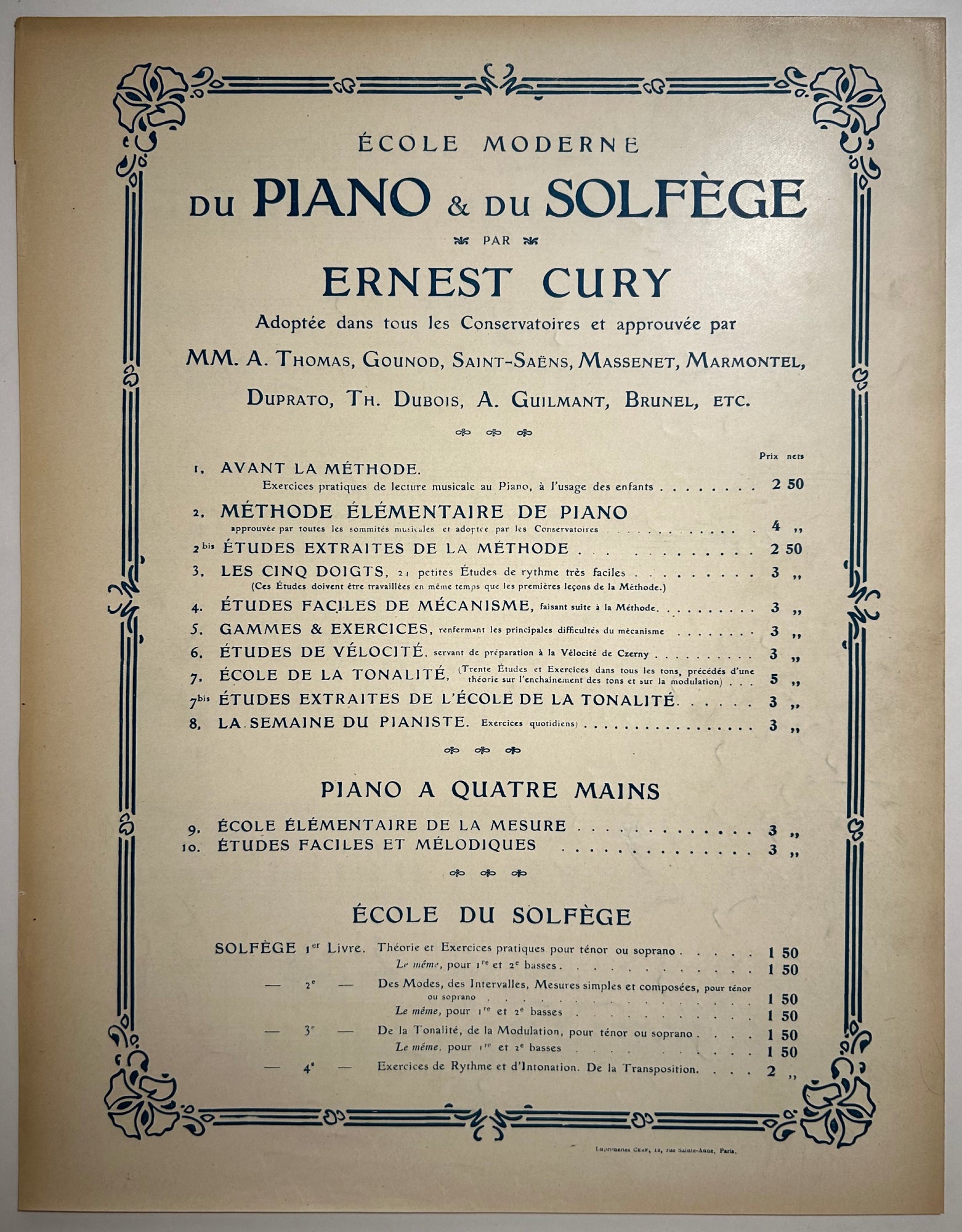 Les Débuts du Pianistes. Collection nouvelle de 100 morceaux très faciles (n°3 : A l'Aventure).