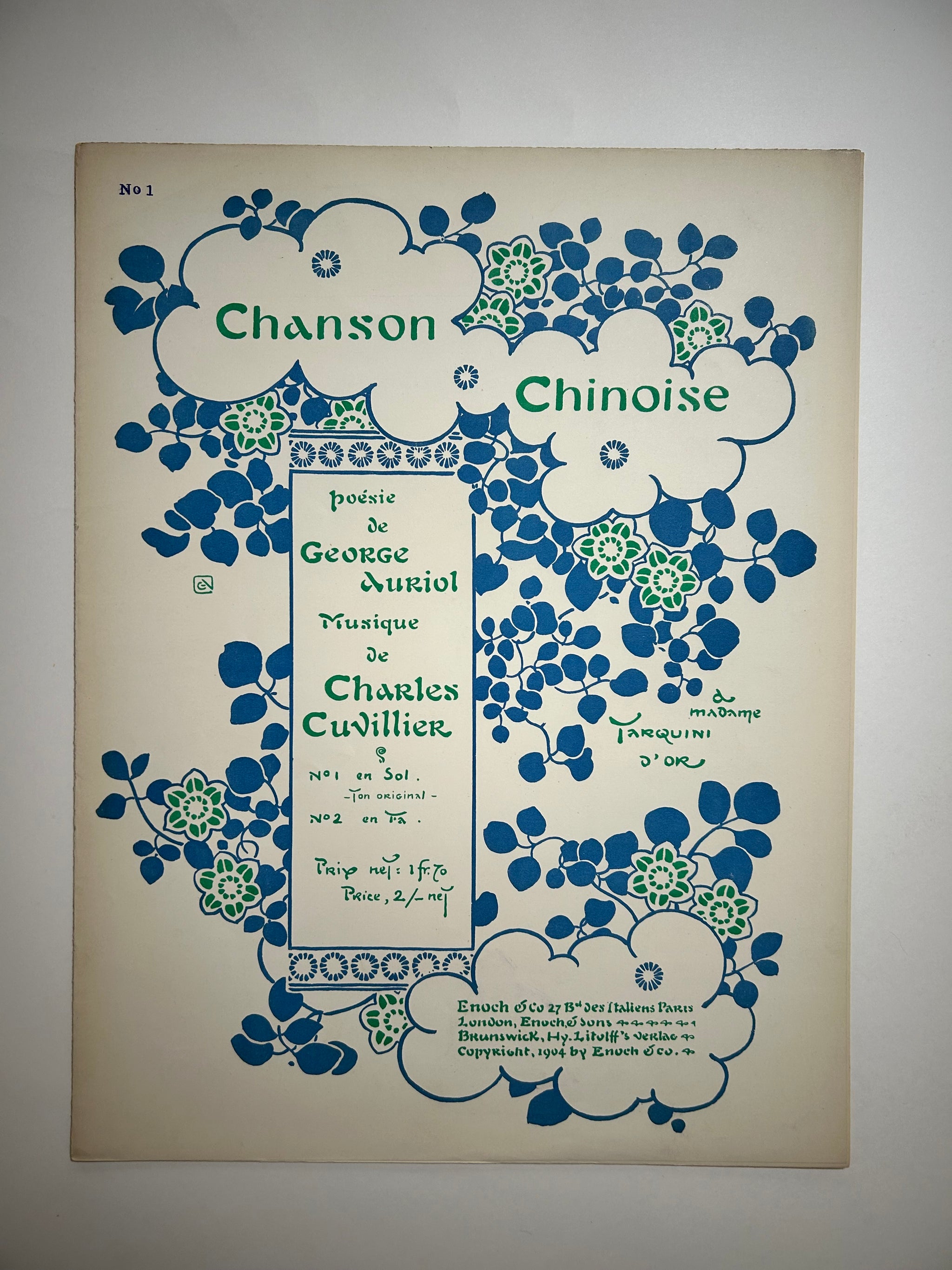 Chanson Chinoise. Poésie George Auriol (n°1).