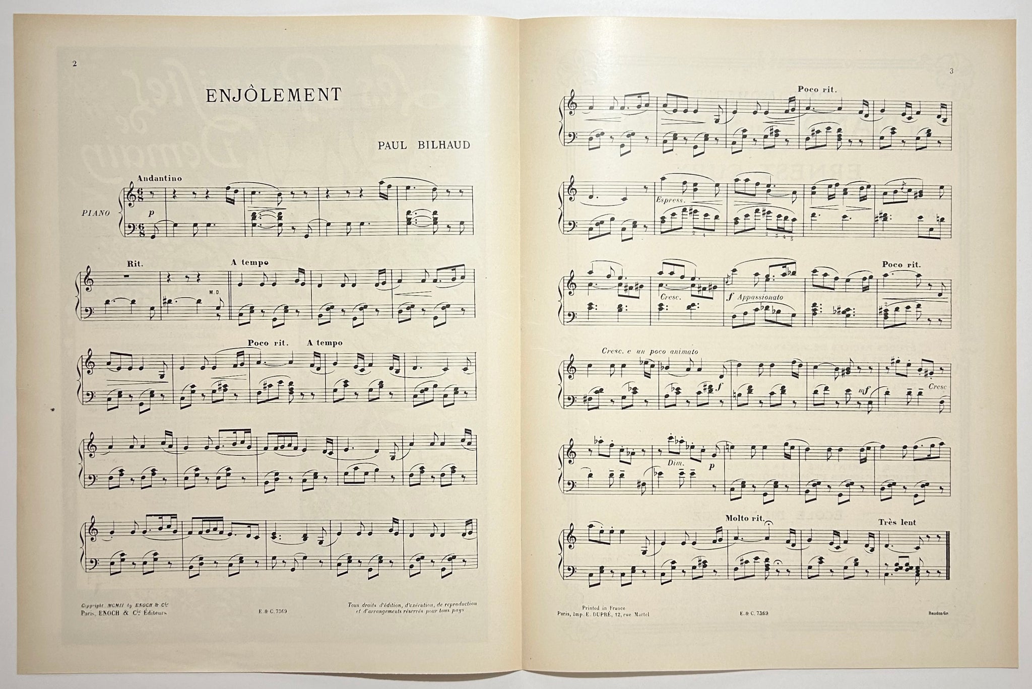 Les Pianistes de Demain. Collection nouvelle de 100 morceaux très faciles (n°16 : Enjôlement).