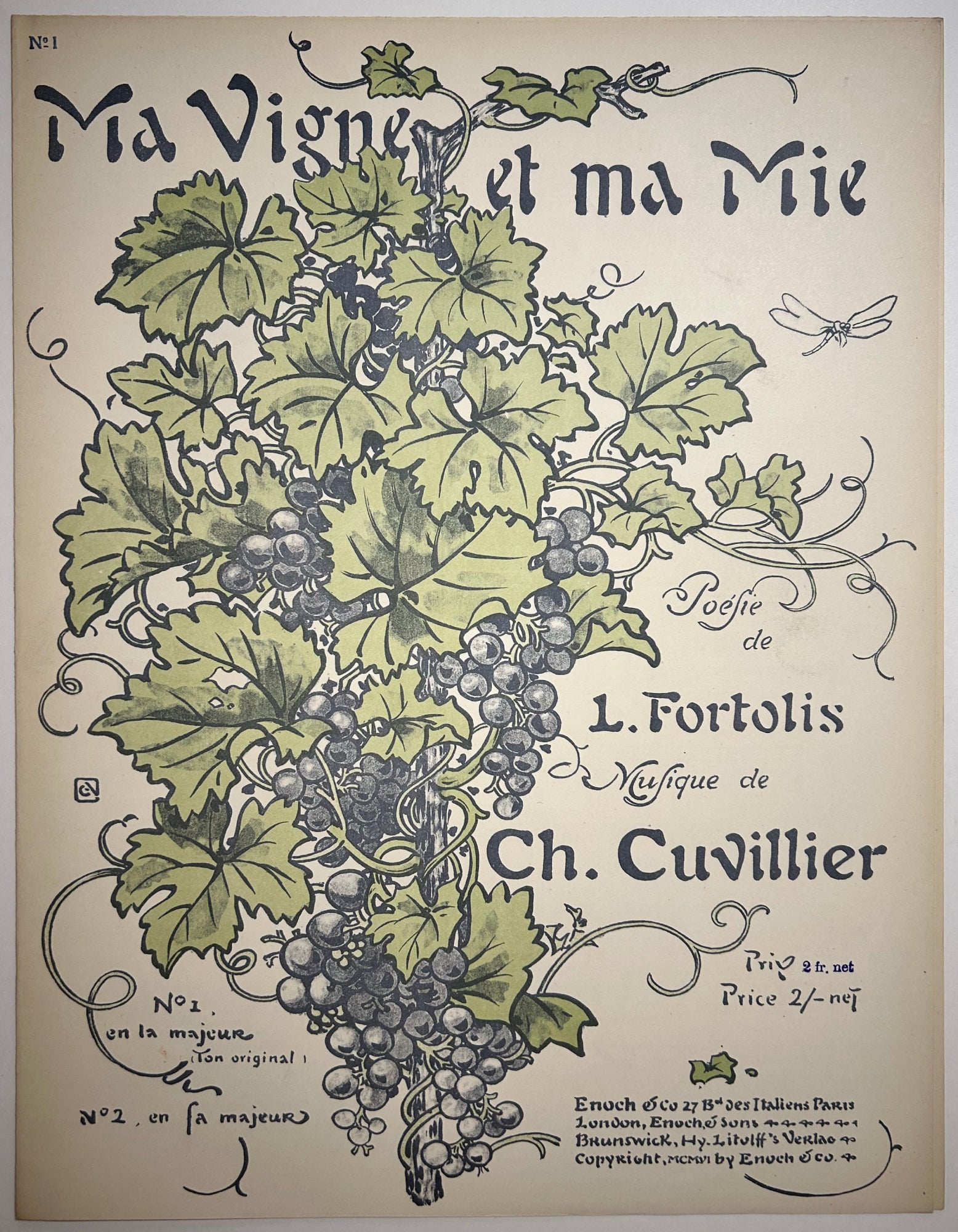 Ma Vigne et ma Mie. Poésie de L. Fortolis (n°1).