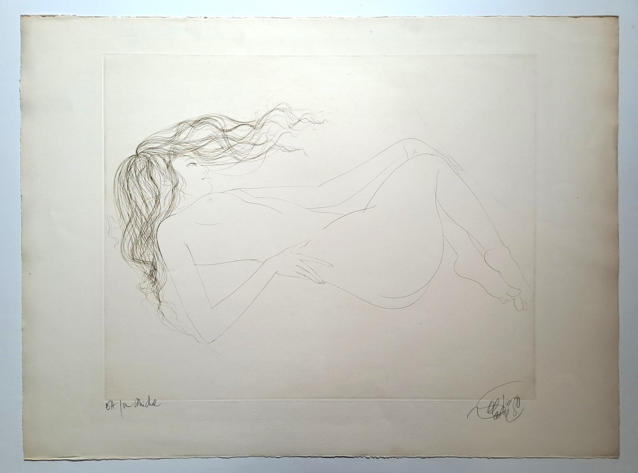 VALADIÉ Jean-Baptiste. Nu féminin. Gravure signée.