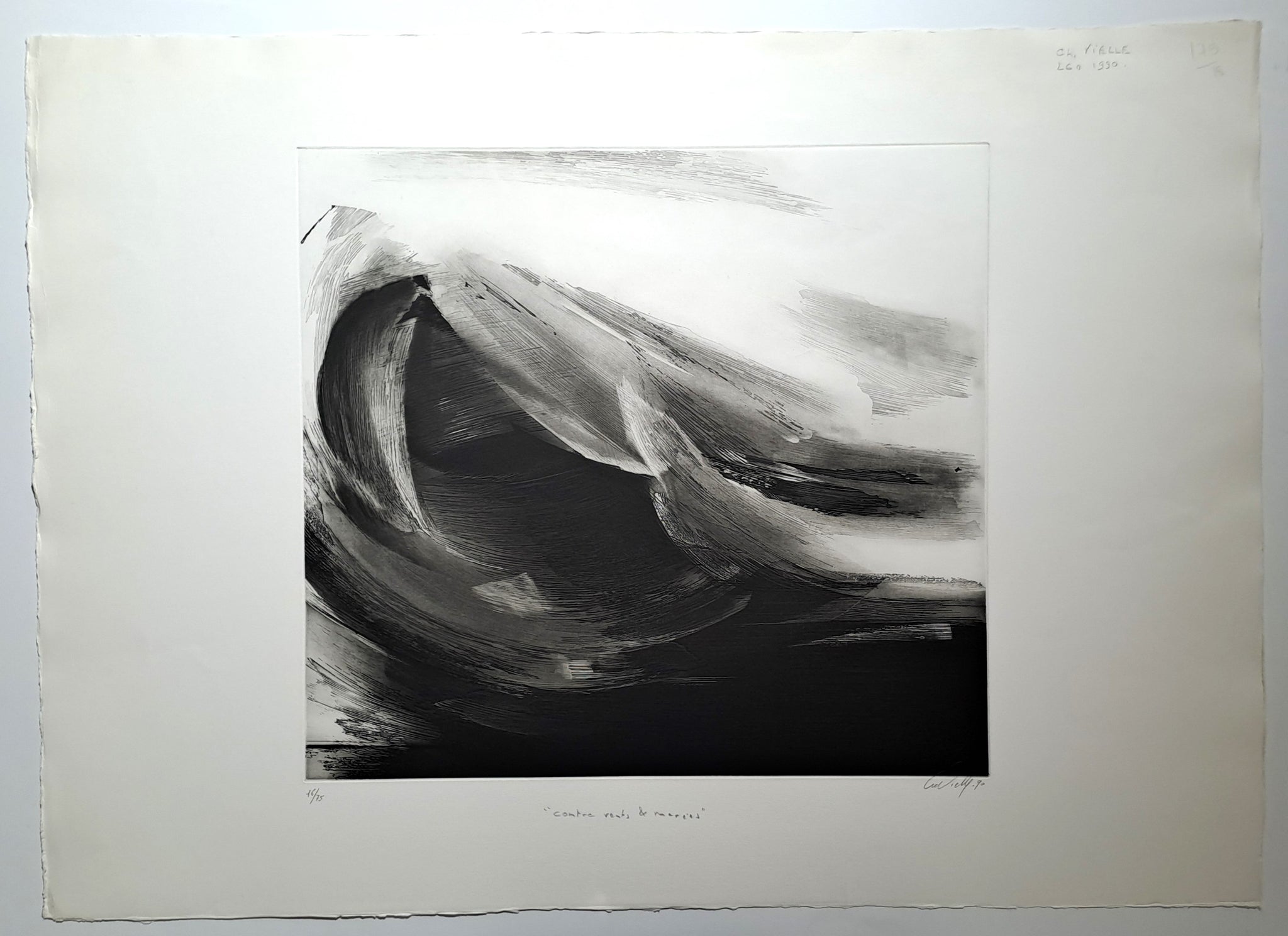 VIELLE Christiane. Contre vents et marées. Gravure signée.