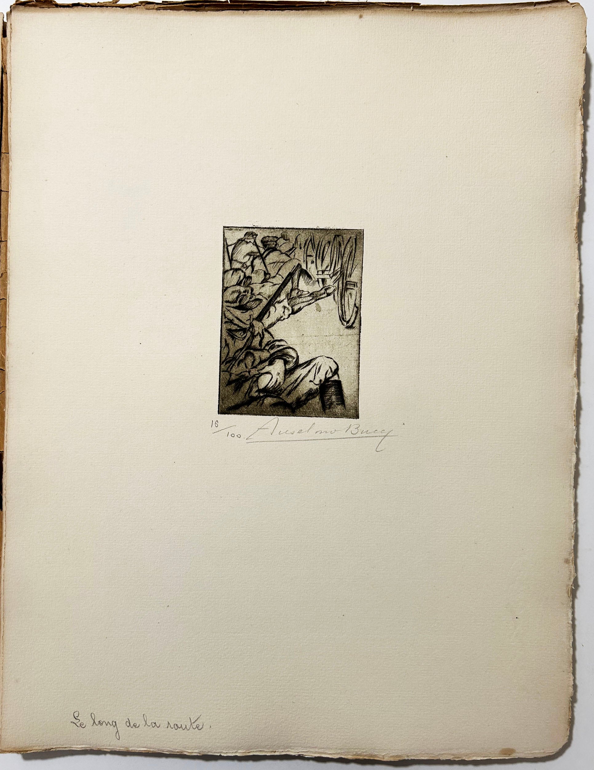 Croquis du front italien, 50 pointes sèches documentaires par Anselmo Bucci.