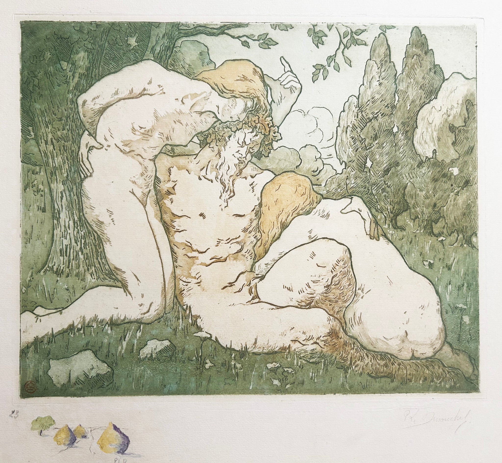 Scène dans un bois.