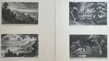 Charger l'image dans la galerie, Les quatre heures du jour. L'Aurore (La sortie des troupeaux), Le Jour (La pêche & la Chute d'Icare), Le Soir (Le dîner en plein air) & La Nuit (L'étape troublée).  1624.