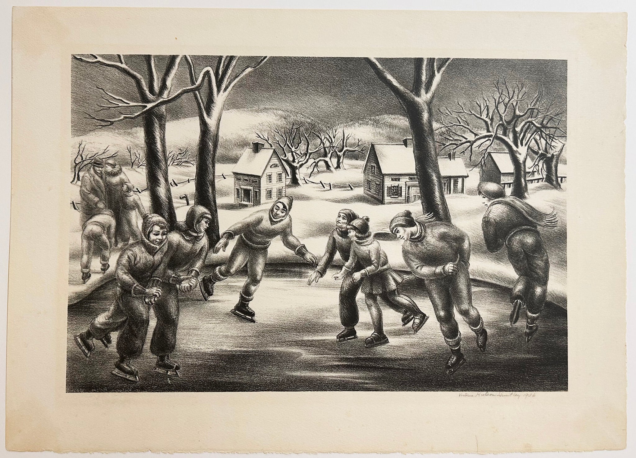 The Skating Pond. (L'Etang patinoire). 1936.