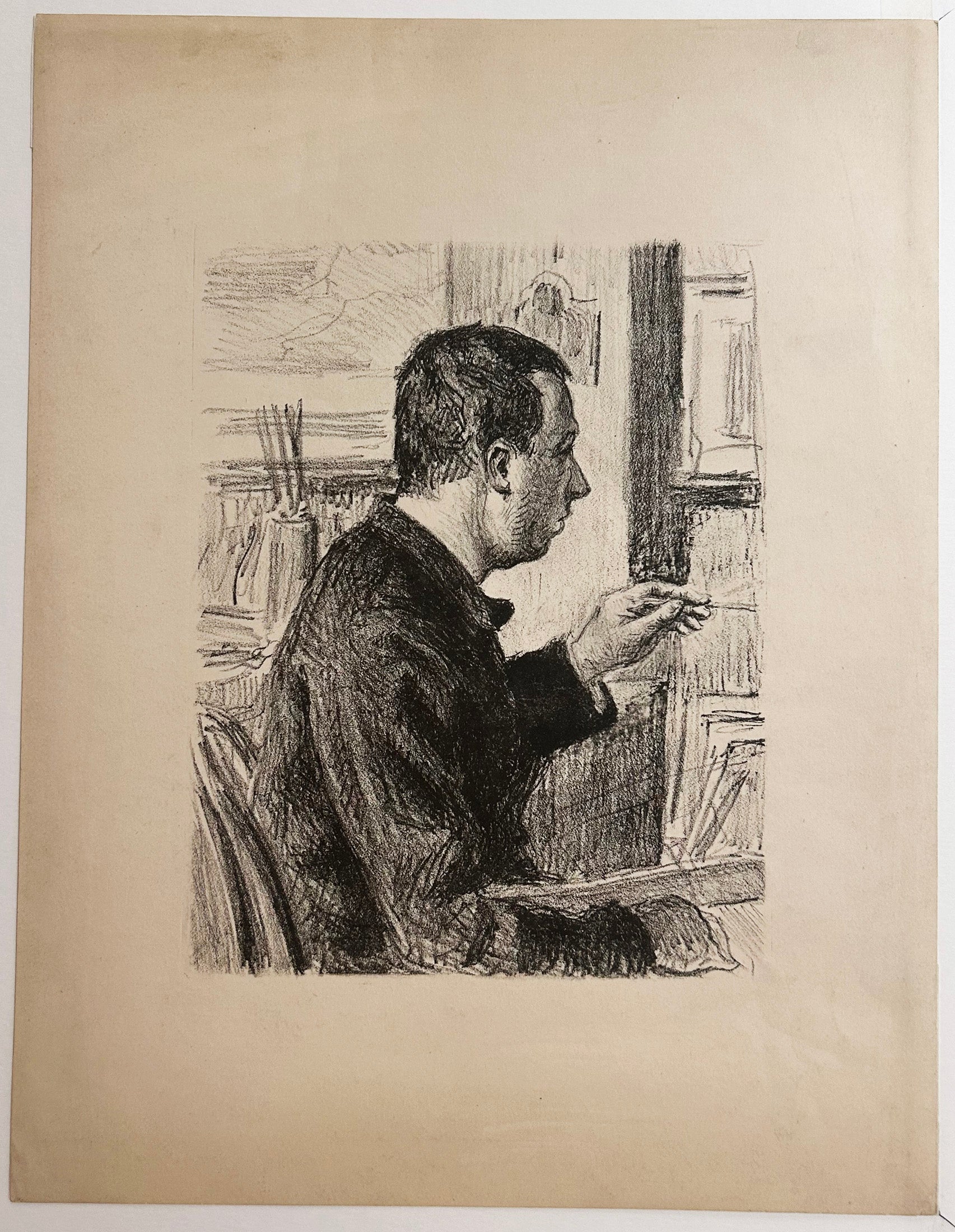Portrait de Paul Signac peignant. c.1895.