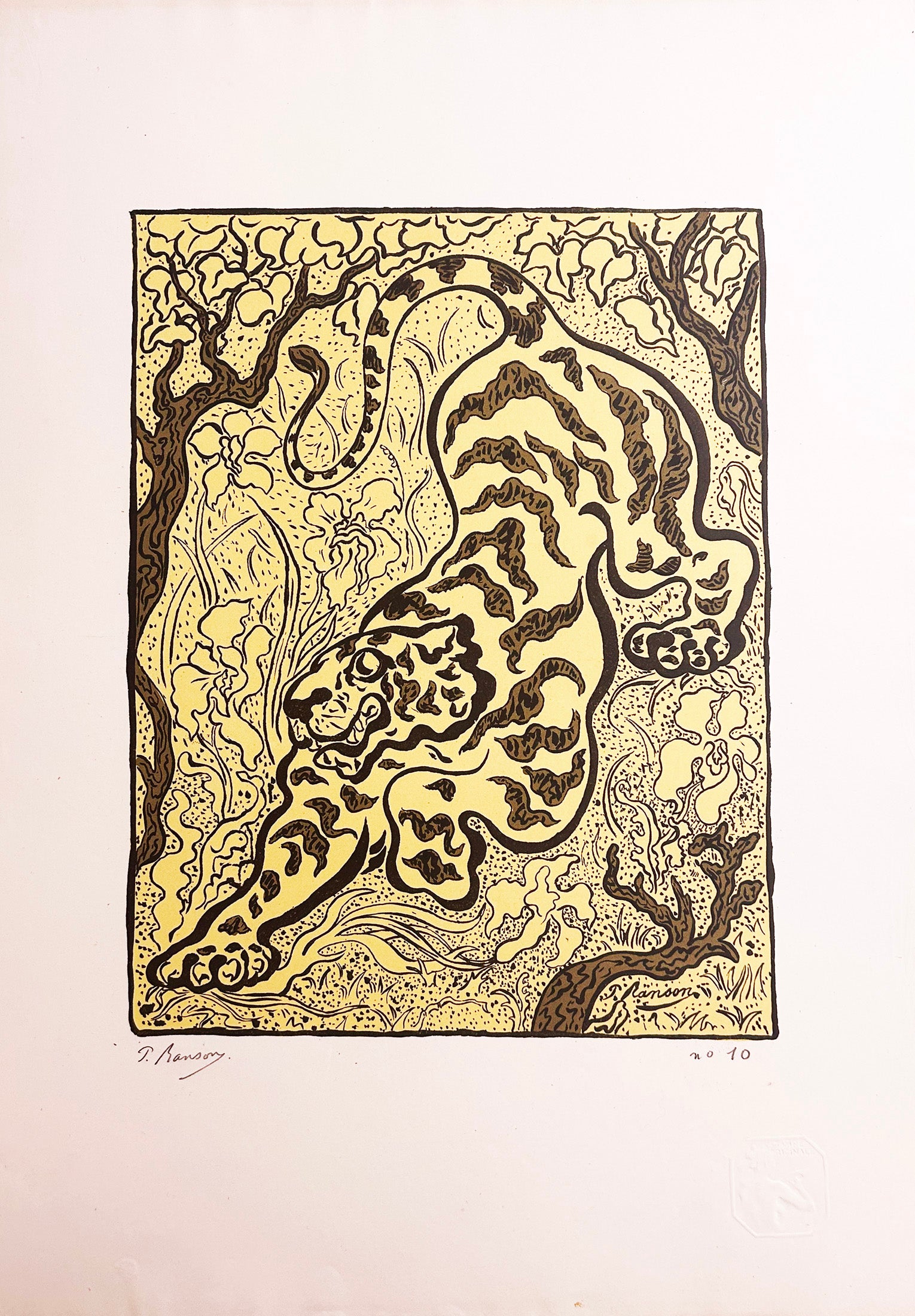 Tigre dans les jungles.  1893.