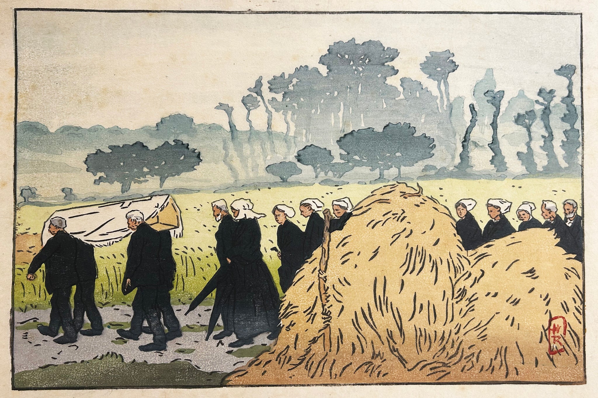 Enterrement à Trestraou (Perros Guirec).  1894.