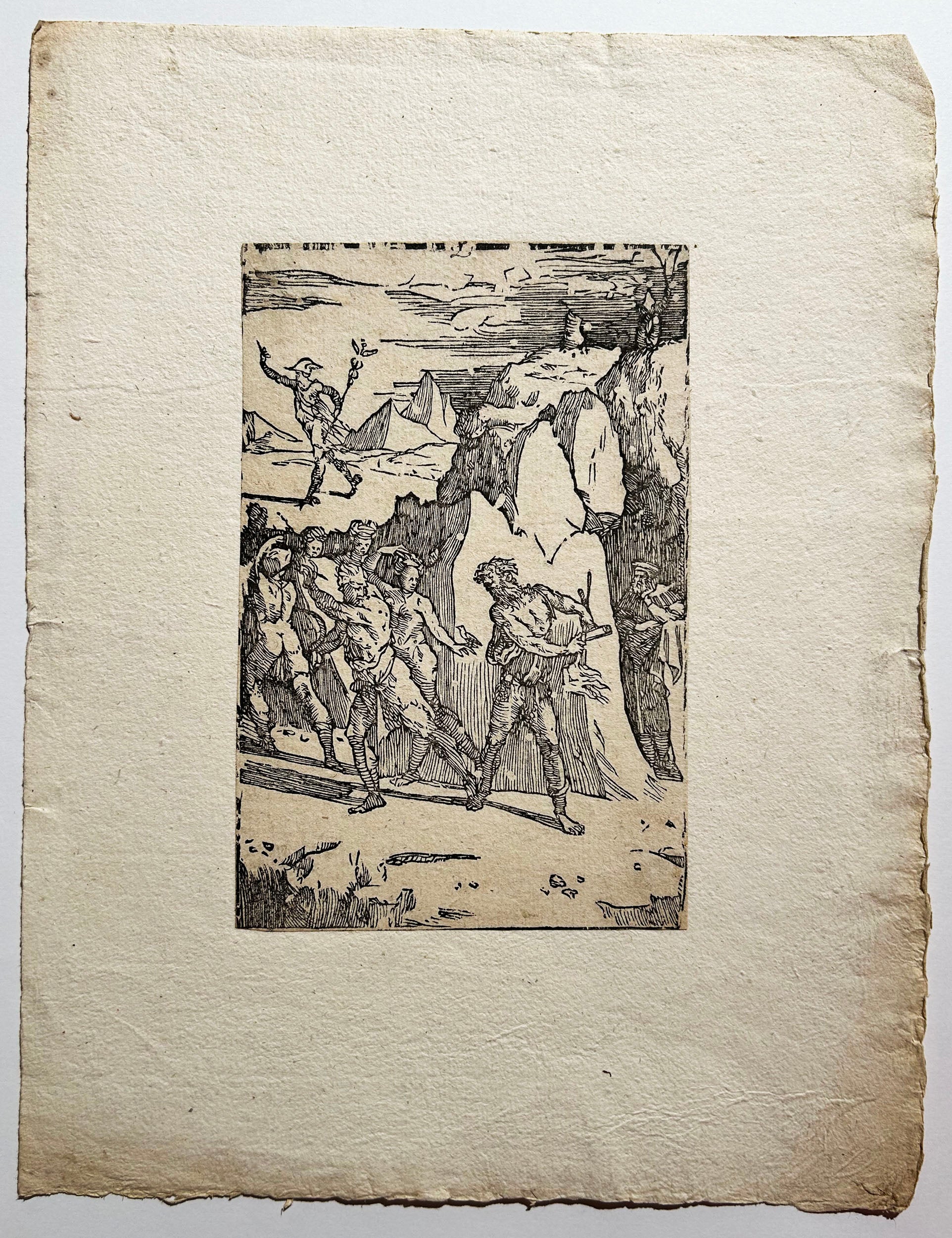 Mercure, Vulcain et l'alchimiste dans la grotte. c.1540-1550.