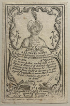 Charger l'image dans la galerie, Carte de visite de Larcher, marchand papetier du roi, A la tête noire, rue de la Verrerie. 1756.