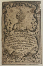 Charger l'image dans la galerie, Carte de visite de Larcher, marchand papetier du roi, A la tête noire, rue de la Verrerie. 1756.