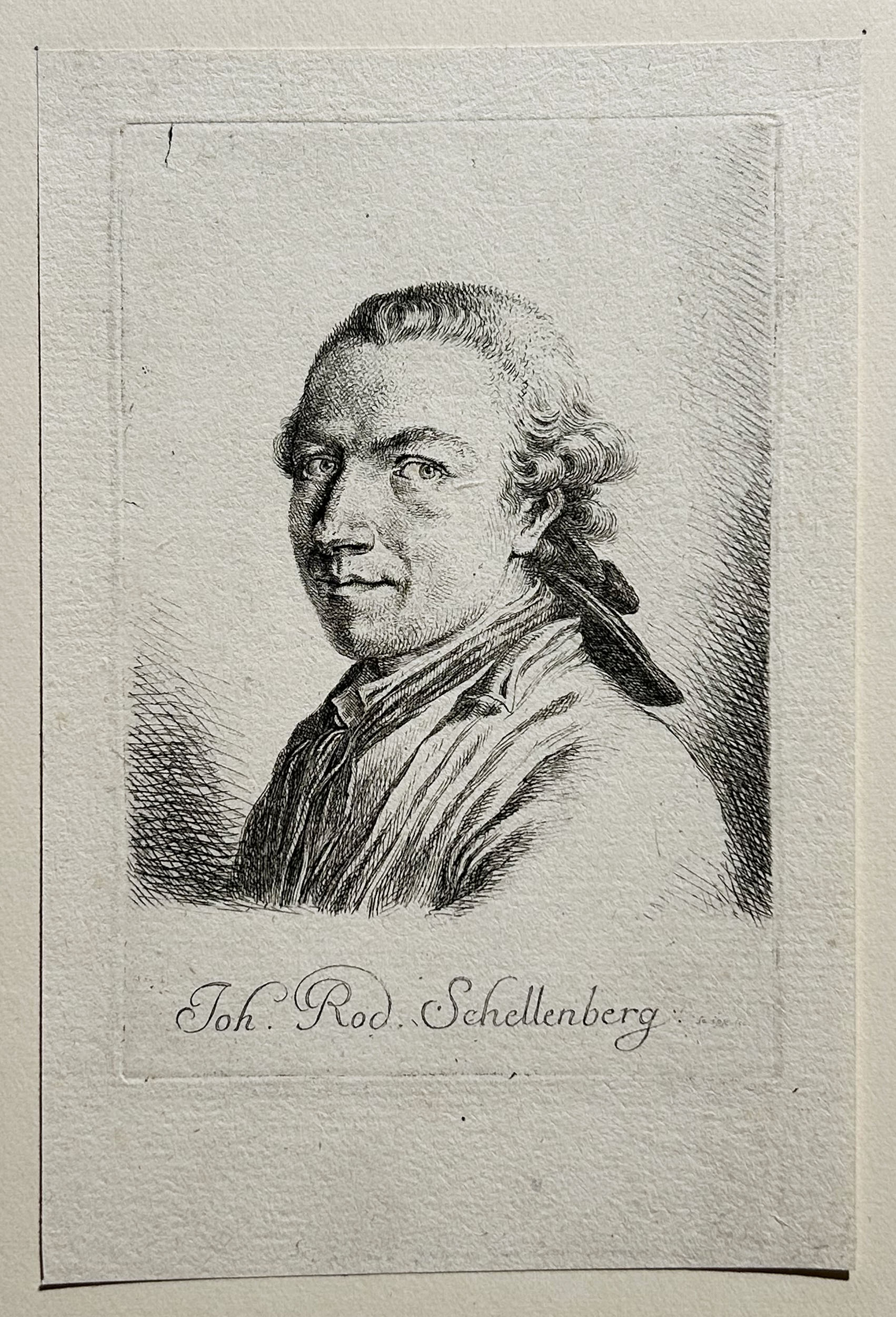 SCHELLENBERG Johann Rudolph. Autoportrait de l'artiste. Gravure.