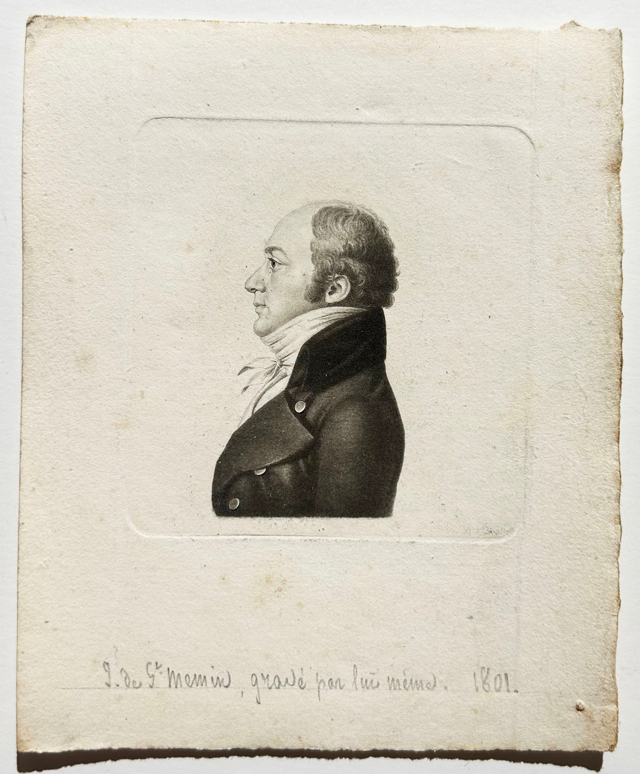 Autoportrait de l'artiste, de profil gauche.  1801.