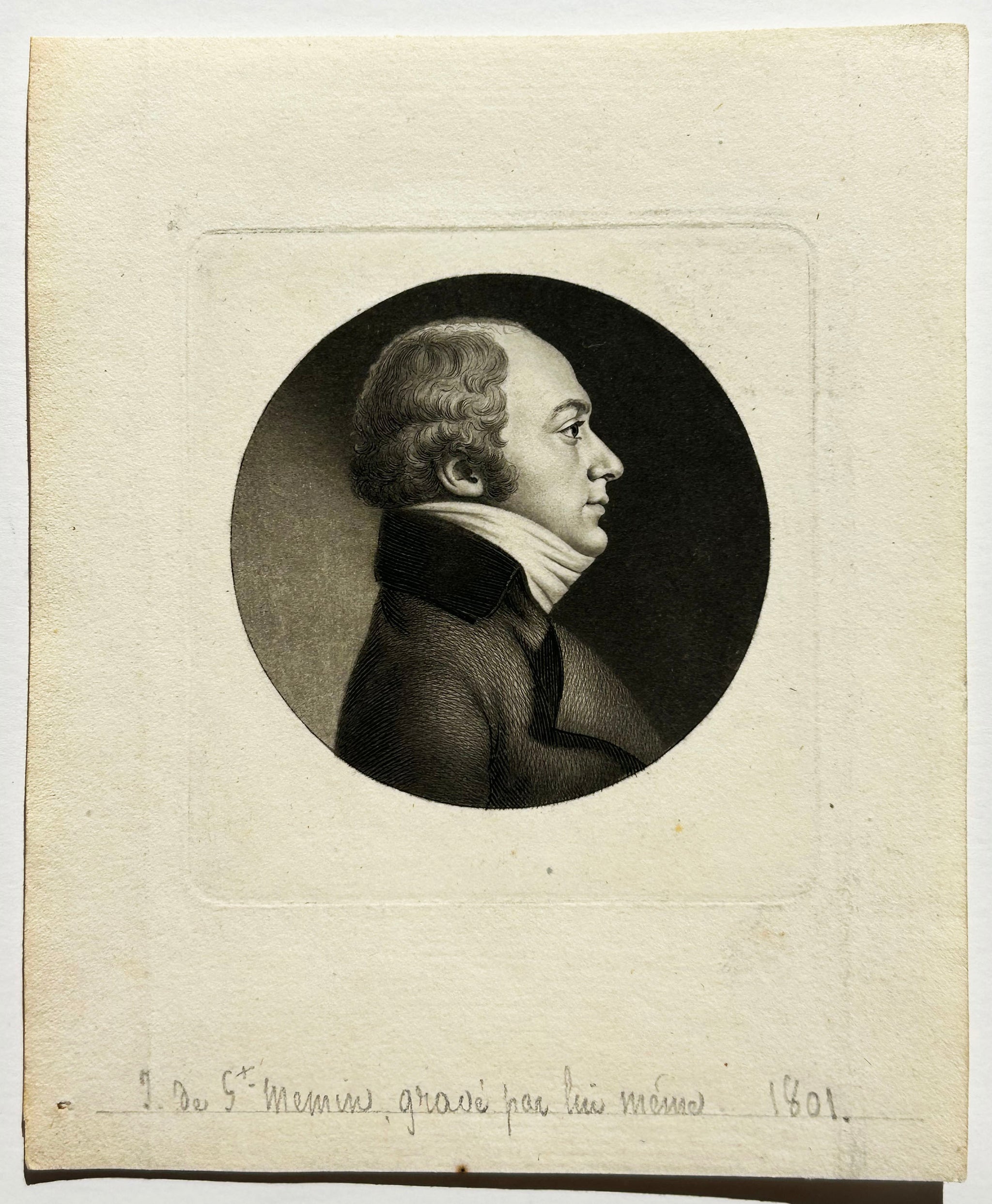 Autoportrait de l'artiste, de profil droit.  1801.