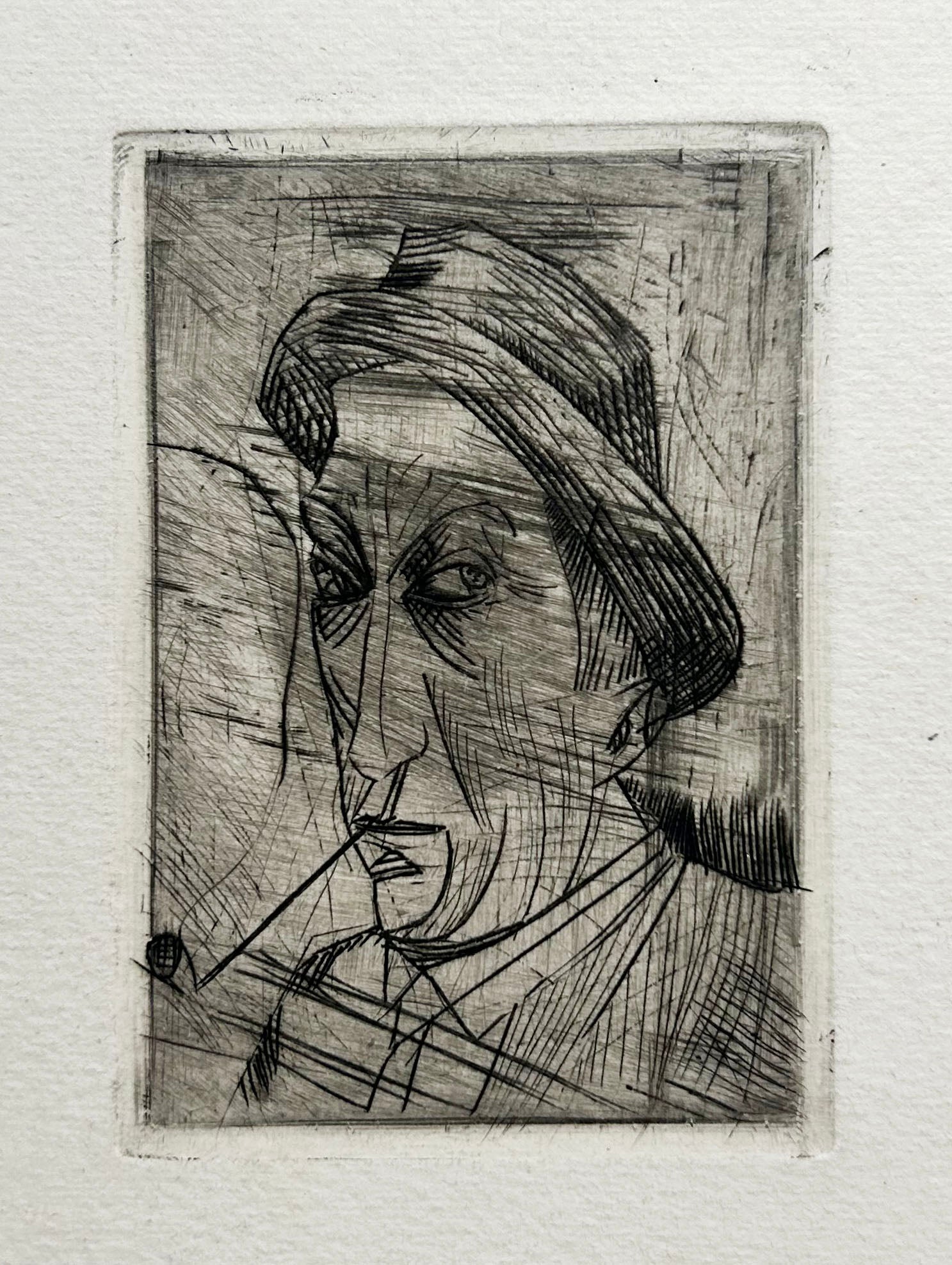 Autoportrait (Portrait à la pipe). c.1913.