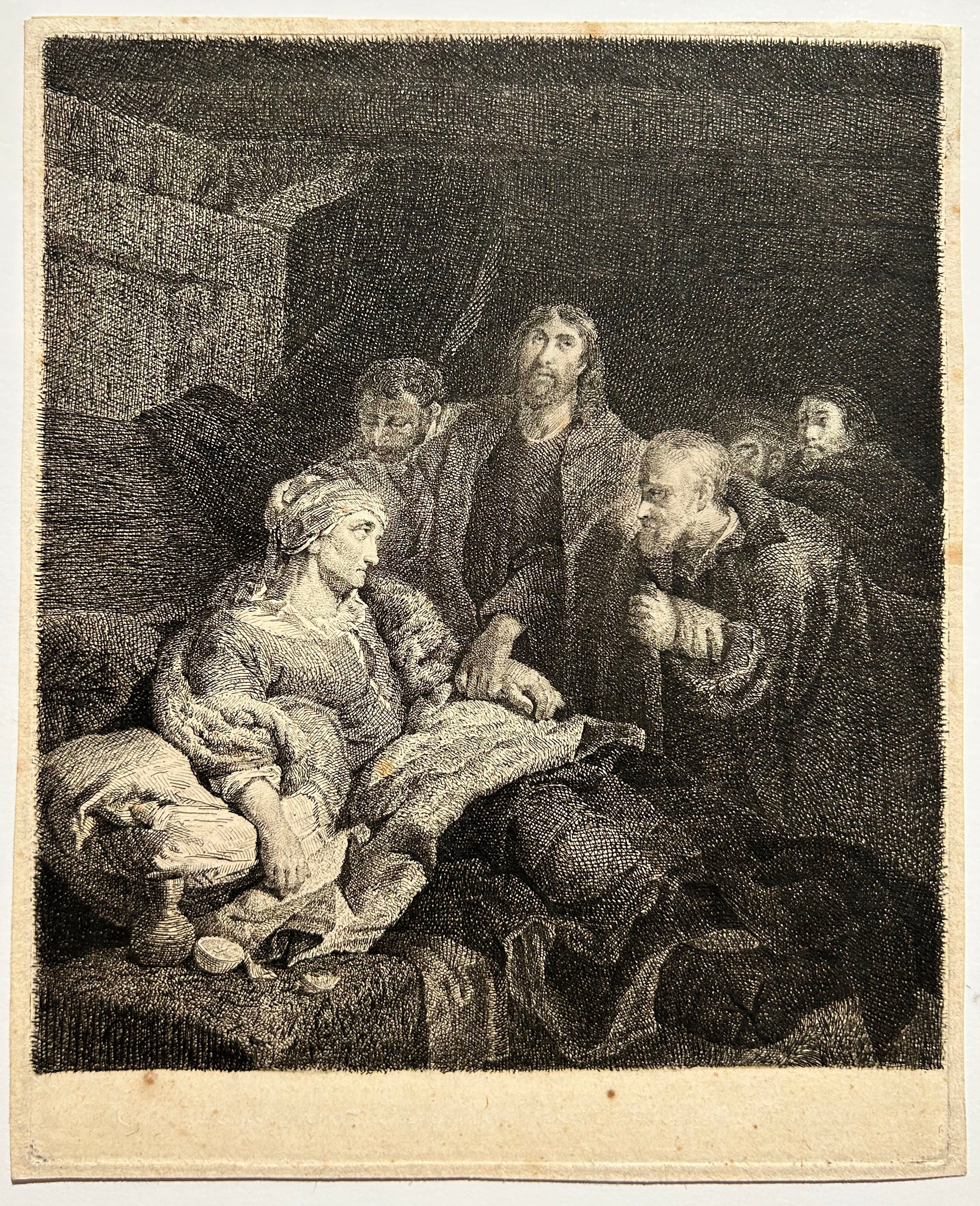 FREY Johannes Pieter de Le Christ guérissant la belle-mère de Pierre. Eau-forte.